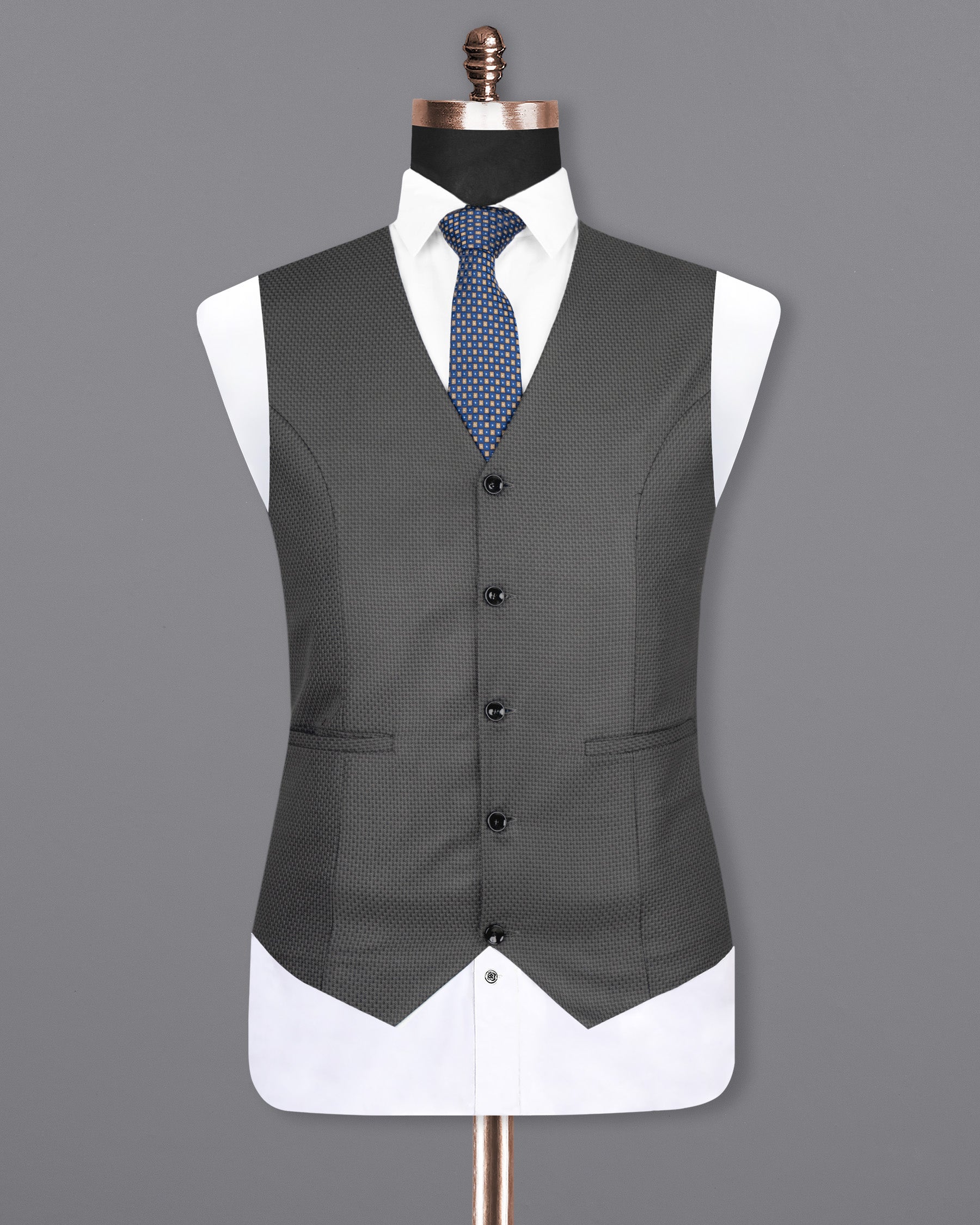 Ironside Grey With Black Patterned Woolrich Waistcoat V1581-36, V1581-38, V1581-40, V1581-42, V1581-44, V1581-46, V1581-48, V1581-50, V1581-52, V1581-54, V1581-56, V1581-58, V1581-60