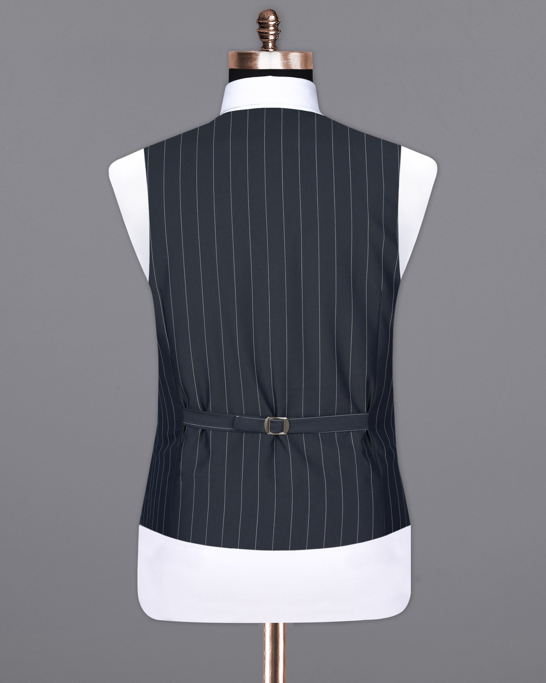 Charcoal Striped Wool Rich Waistcoat V1590-36, V1590-38, V1590-40, V1590-42, V1590-44, V1590-46, V1590-48, V1590-50, V1590-52, V1590-54, V1590-56, V1590-58, V1590-60