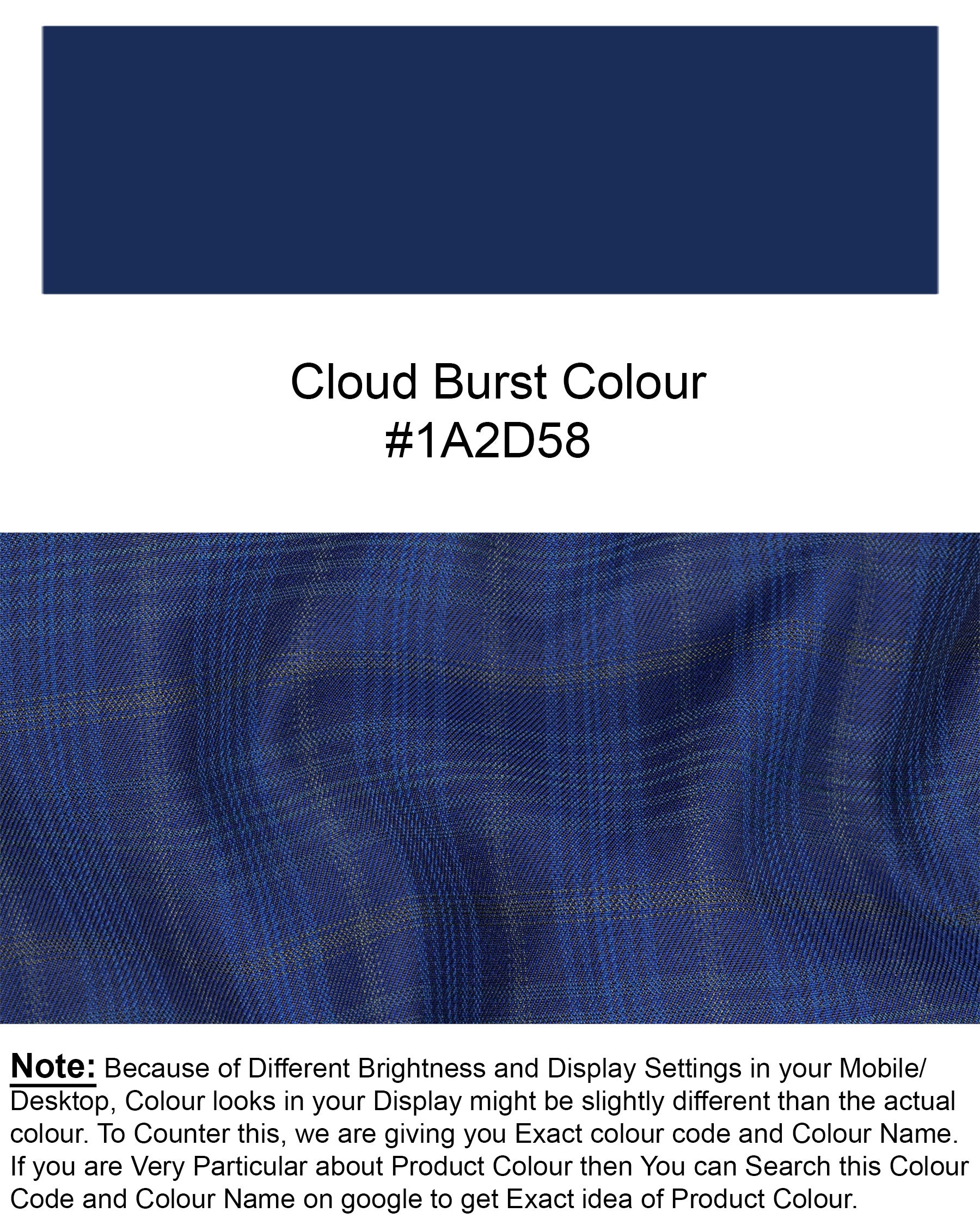 Cloud Burst Blue Plaid Wool Rich Waistcoat V1592-36, V1592-38, V1592-40, V1592-42, V1592-44, V1592-46, V1592-48, V1592-50, V1592-52, V1592-54, V1592-56, V1592-58, V1592-60