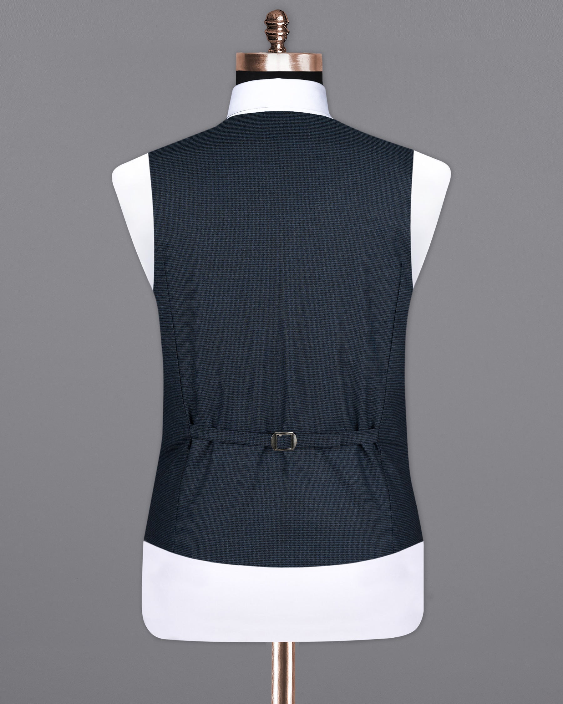 Ebony Clay Blue houndstooth Wool Rich Waistcoat V1593-36, V1593-38, V1593-40, V1593-42, V1593-44, V1593-46, V1593-48, V1593-50, V1593-52, V1593-54, V1593-56, V1593-58, V1593-60