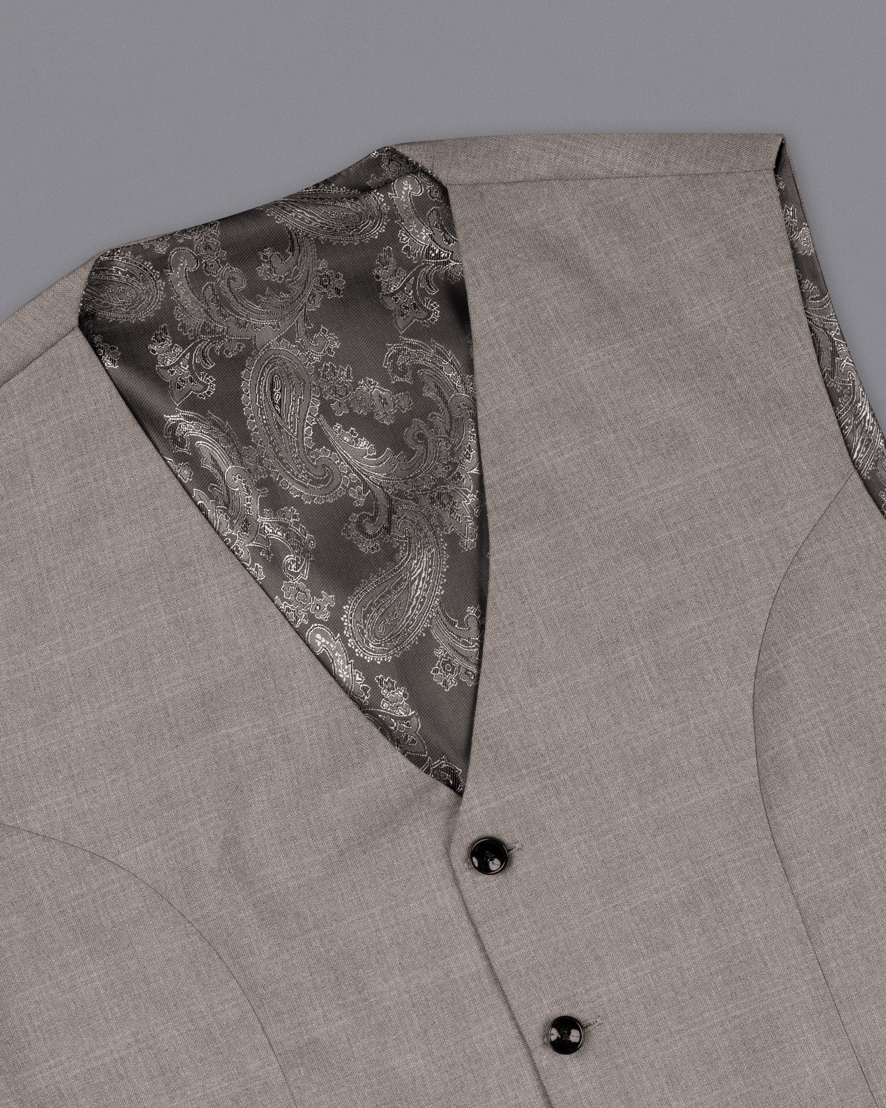 Venus Gray Subtle Plaid Wool Rich Waistcoat V1595-36, V1595-38, V1595-40, V1595-42, V1595-44, V1595-46, V1595-48, V1595-50, V1595-52, V1595-54, V1595-56, V1595-58, V1595-60