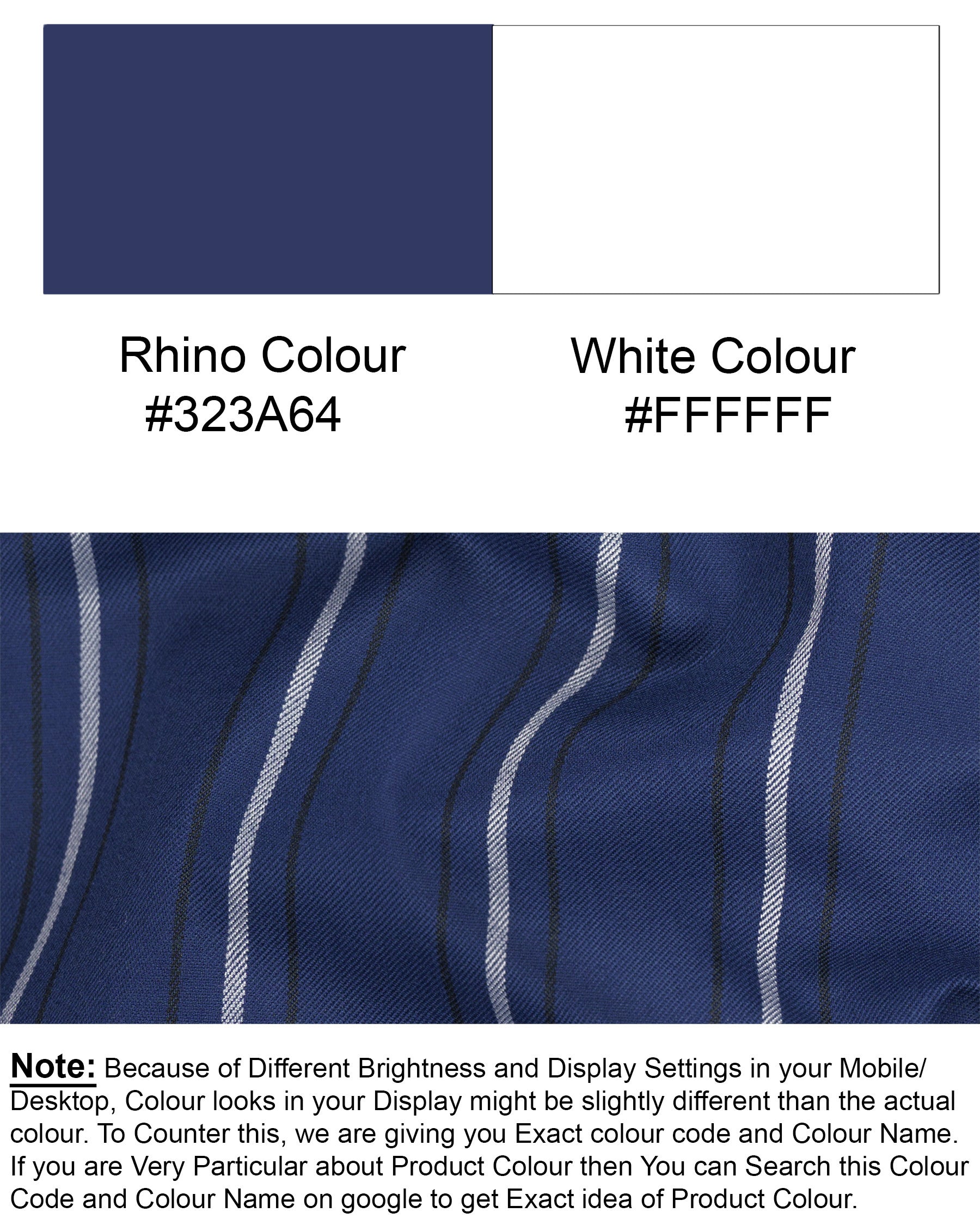 Rhino Blue Striped Wool Rich Waistcoat V1596-36, V1596-38, V1596-40, V1596-42, V1596-44, V1596-46, V1596-48, V1596-50, V1596-52, V1596-54, V1596-56, V1596-58, V1596-60