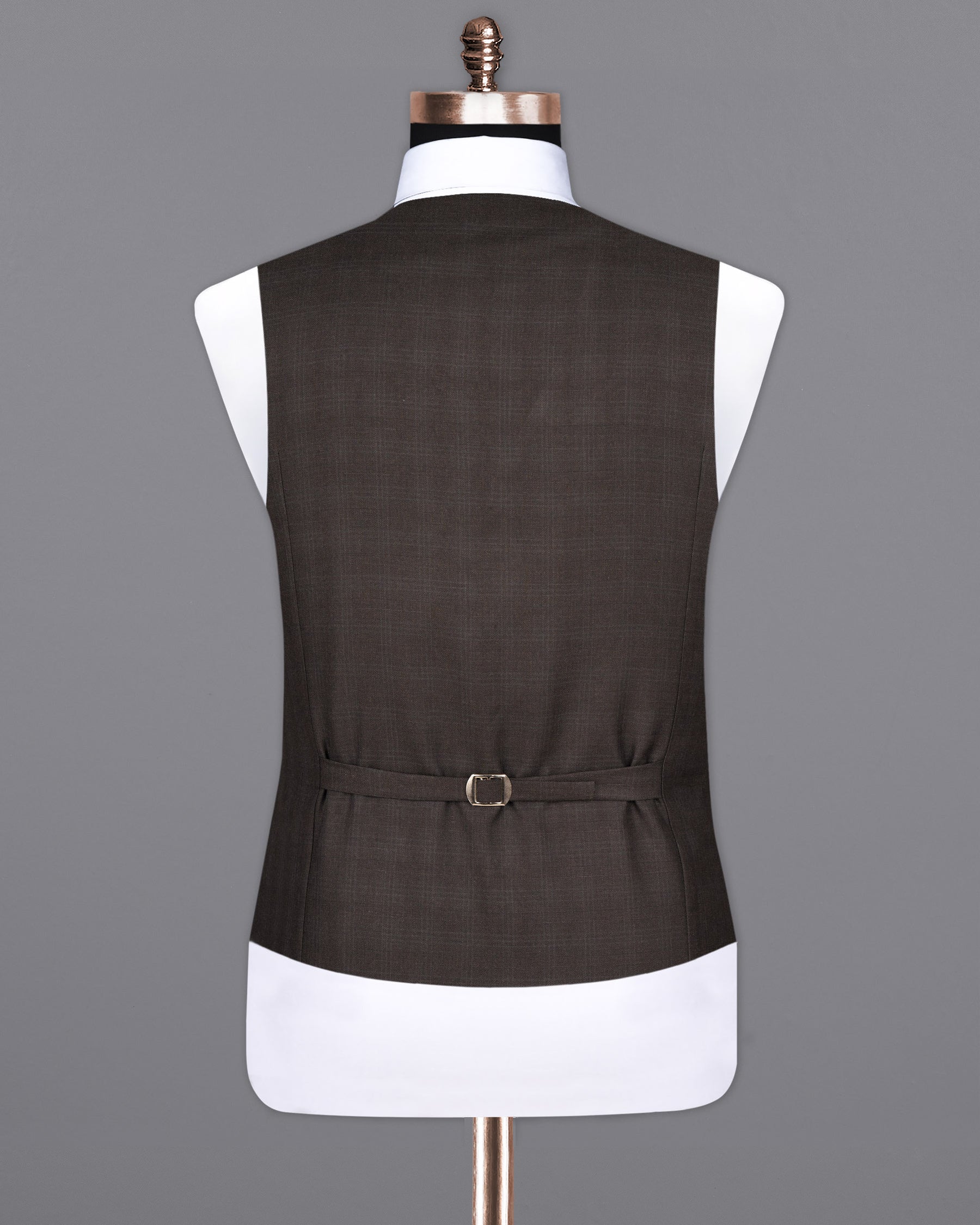 Armadillo Brown subtle windowpane Wool Rich Waistcoat V1598-36, V1598-38, V1598-40, V1598-42, V1598-44, V1598-46, V1598-48, V1598-50, V1598-52, V1598-54, V1598-56, V1598-58, V1598-60