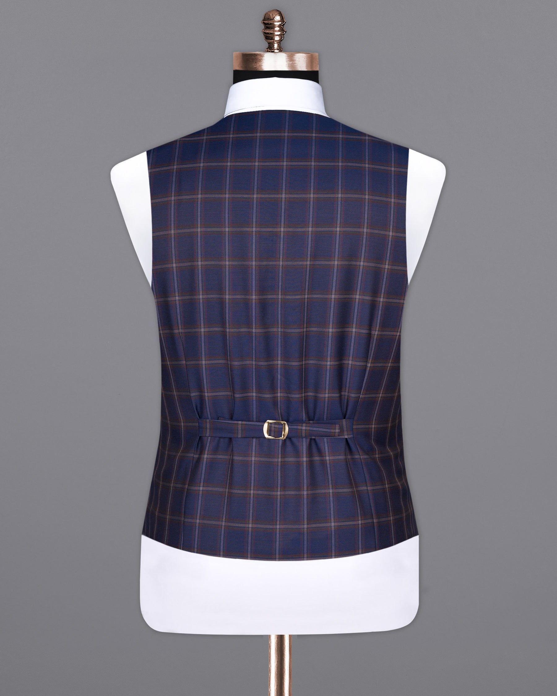 Rhino Blue Windowpane Woolrich Tuxedo Waistcoat V1599-36, V1599-38, V1599-40, V1599-42, V1599-44, V1599-46, V1599-48, V1599-50, V1599-52, V1599-54, V1599-56, V1599-58, V1599-60