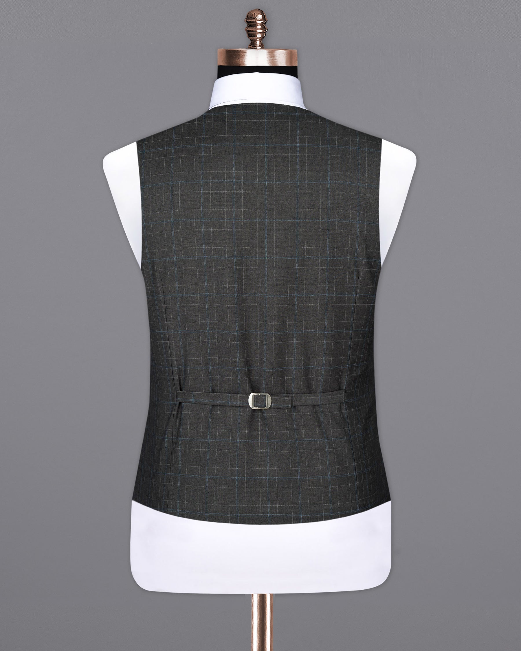 Cape Cod Gray Super fine Checkered Wool Rich Waistcoat V1603-36, V1603-38, V1603-40, V1603-42, V1603-44, V1603-46, V1603-48, V1603-50, V1603-52, V1603-54, V1603-56, V1603-58, V1603-60