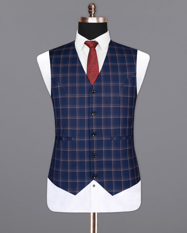 Cloud Burst Super fine windowpane Wool Rich Waistcoat V1605-36, V1605-38, V1605-40, V1605-42, V1605-44, V1605-46, V1605-48, V1605-50, V1605-52, V1605-54, V1605-56, V1605-58, V1605-60