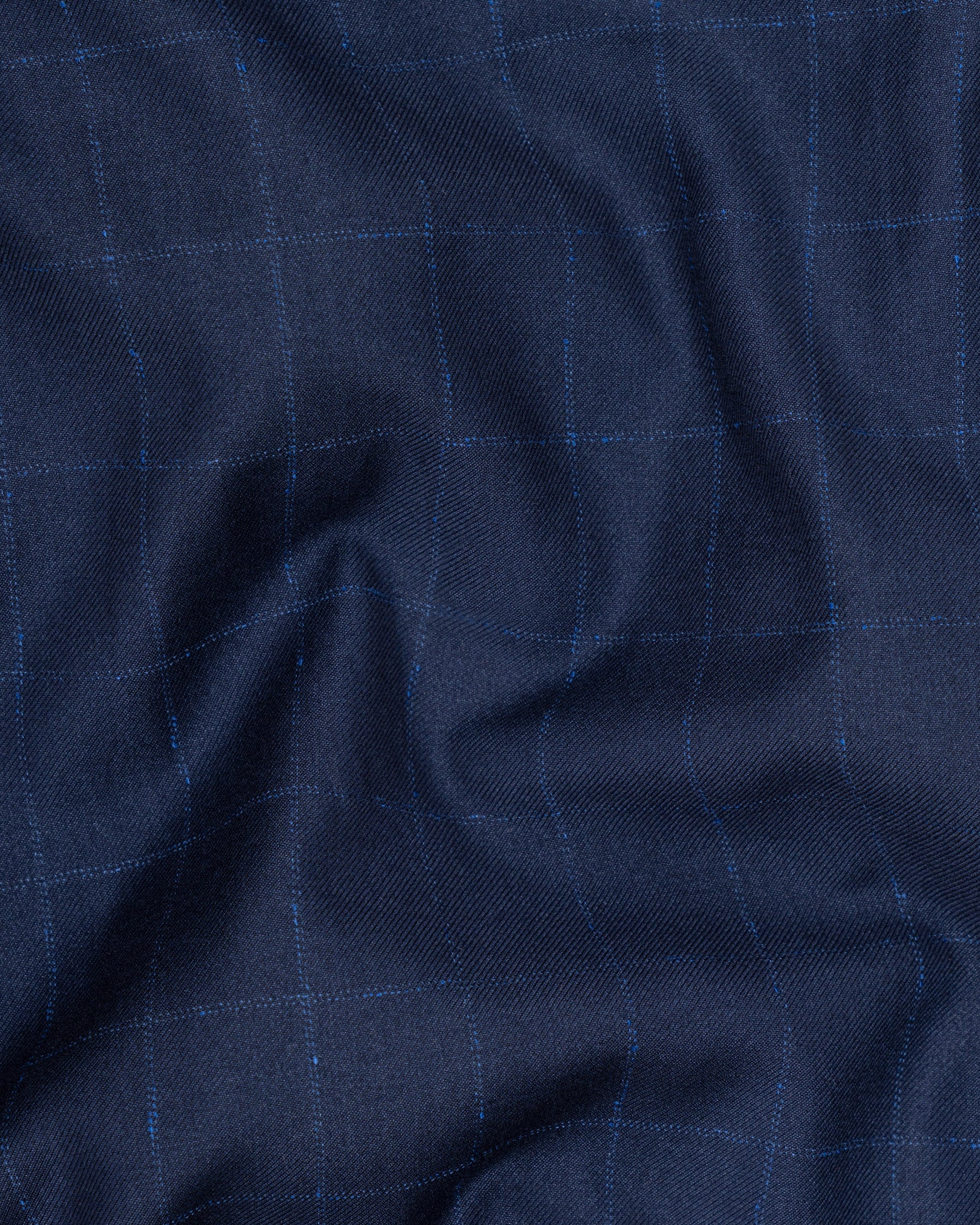 Big Stone Blue Super fine Subtle Checkered Wool Rich Waistcoat V1606-36, V1606-38, V1606-40, V1606-42, V1606-44, V1606-46, V1606-48, V1606-50, V1606-52, V1606-54, V1606-56, V1606-58, V1606-60
