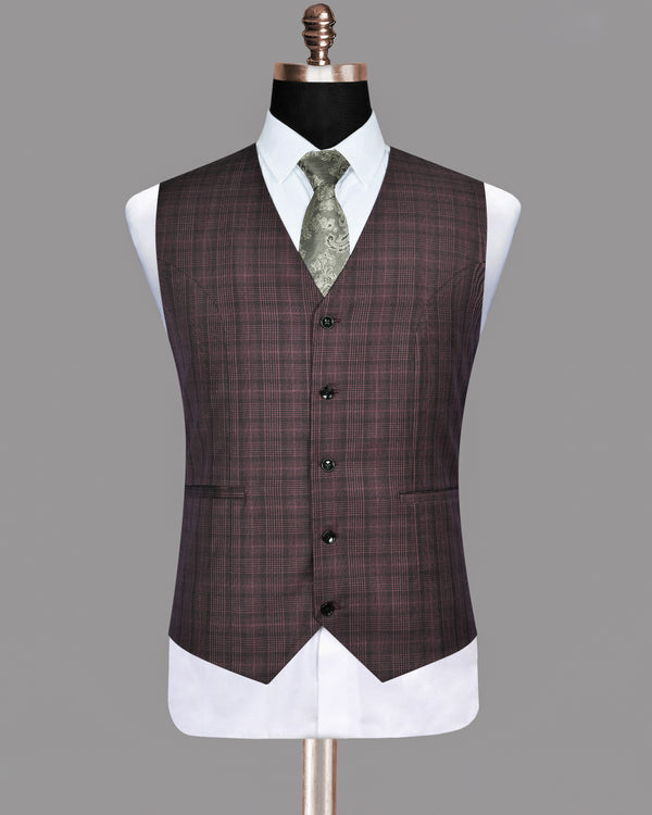 Rosewood Plaid Waistcoat V160-48, V160-50, V160-36, V160-38, V160-40, V160-42, V160-44, V160-46, V160-56, V160-52, V160-54, V160-58, V160-60