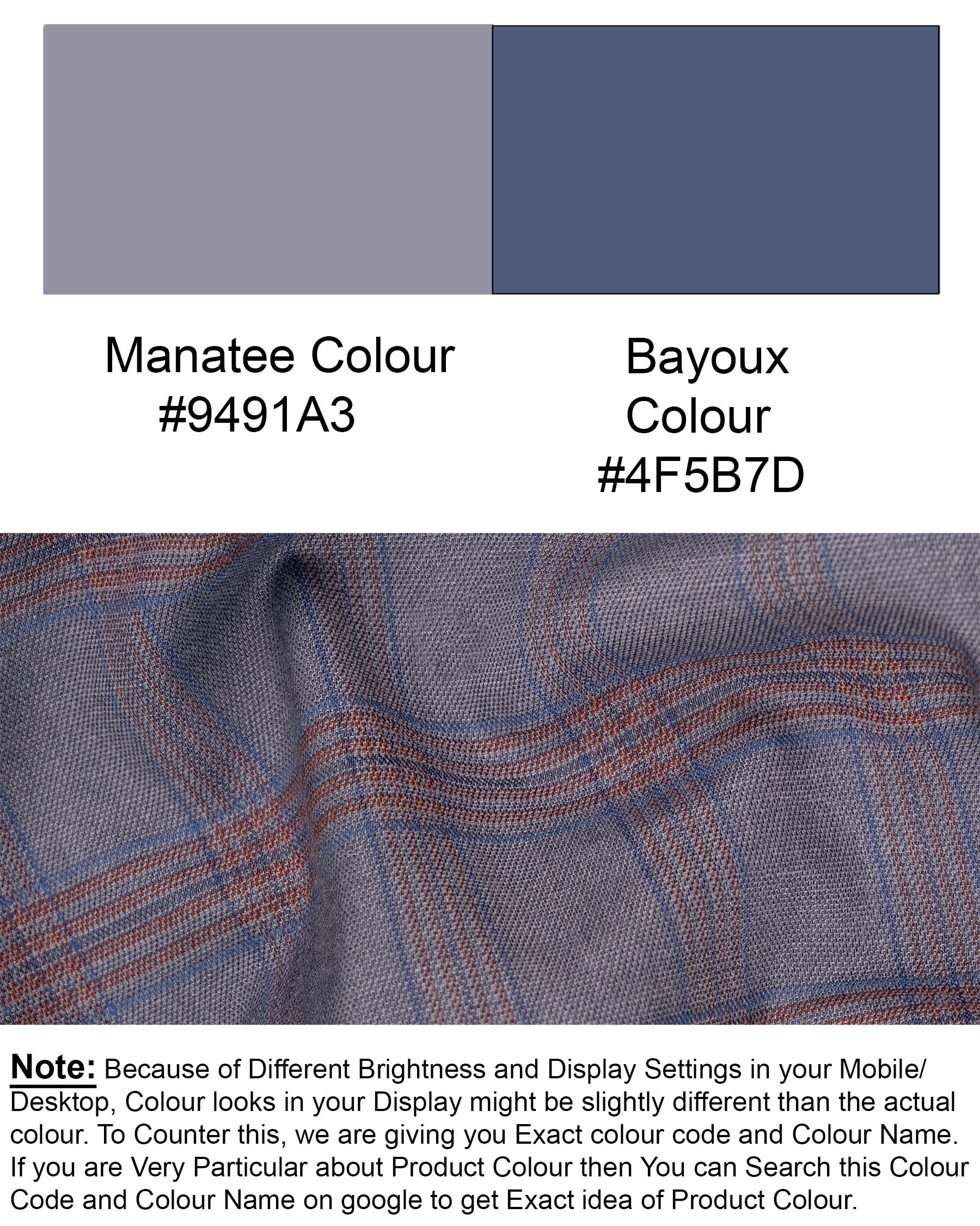 Manatee Grey Super fine Plaid Premium Cotton Waistcoat V1630-36, V1630-38, V1630-40, V1630-42, V1630-44, V1630-46, V1630-48, V1630-50, V1630-52, V1630-54, V1630-56, V1630-58, V1630-60