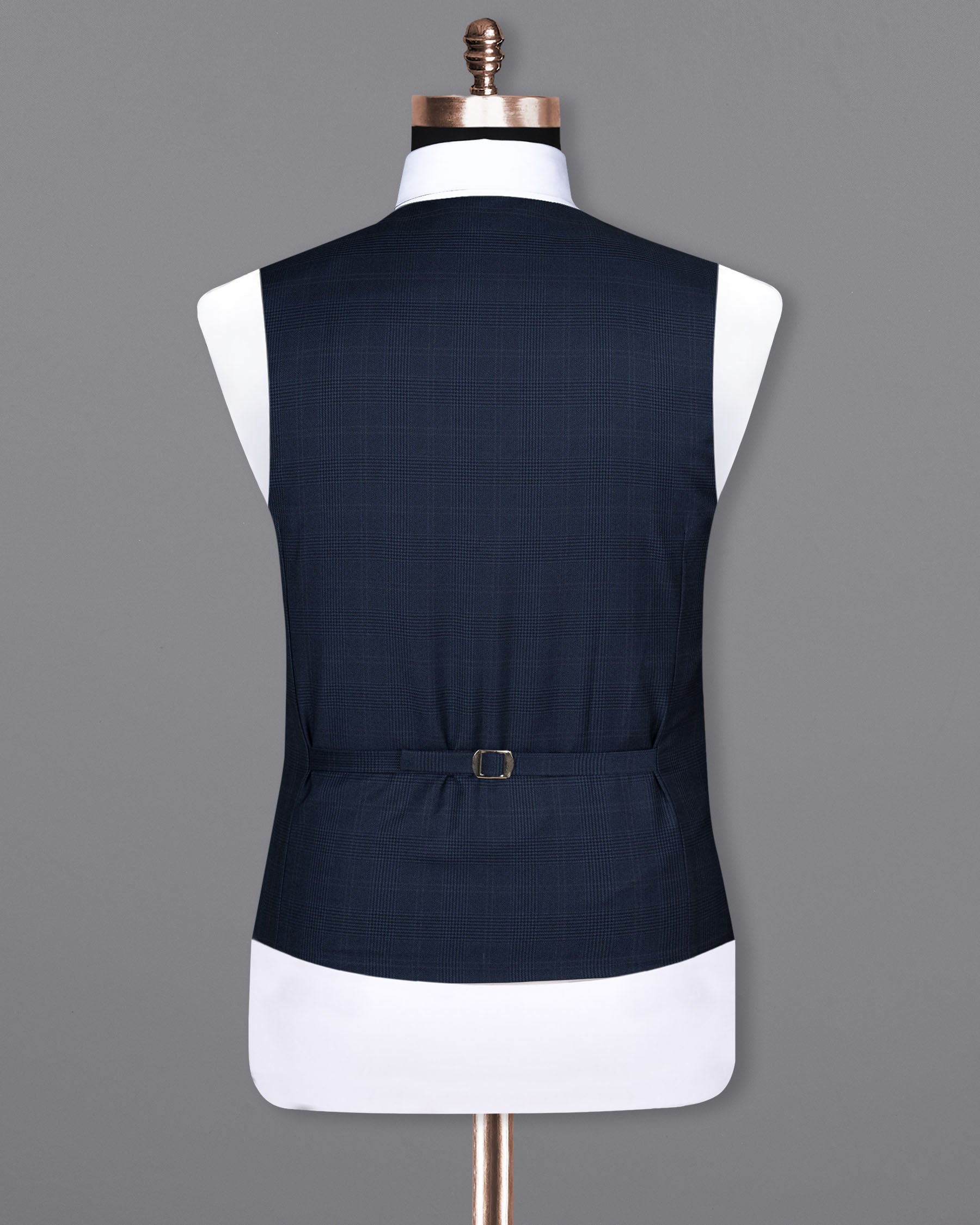 Cloud Burst Blue Super fine Subtle Checkered Woolrich Waistcoat V1634-36, V1634-38, V1634-40, V1634-42, V1634-44, V1634-46, V1634-48, V1634-50, V1634-52, V1634-54, V1634-56, V1634-58, V1634-60