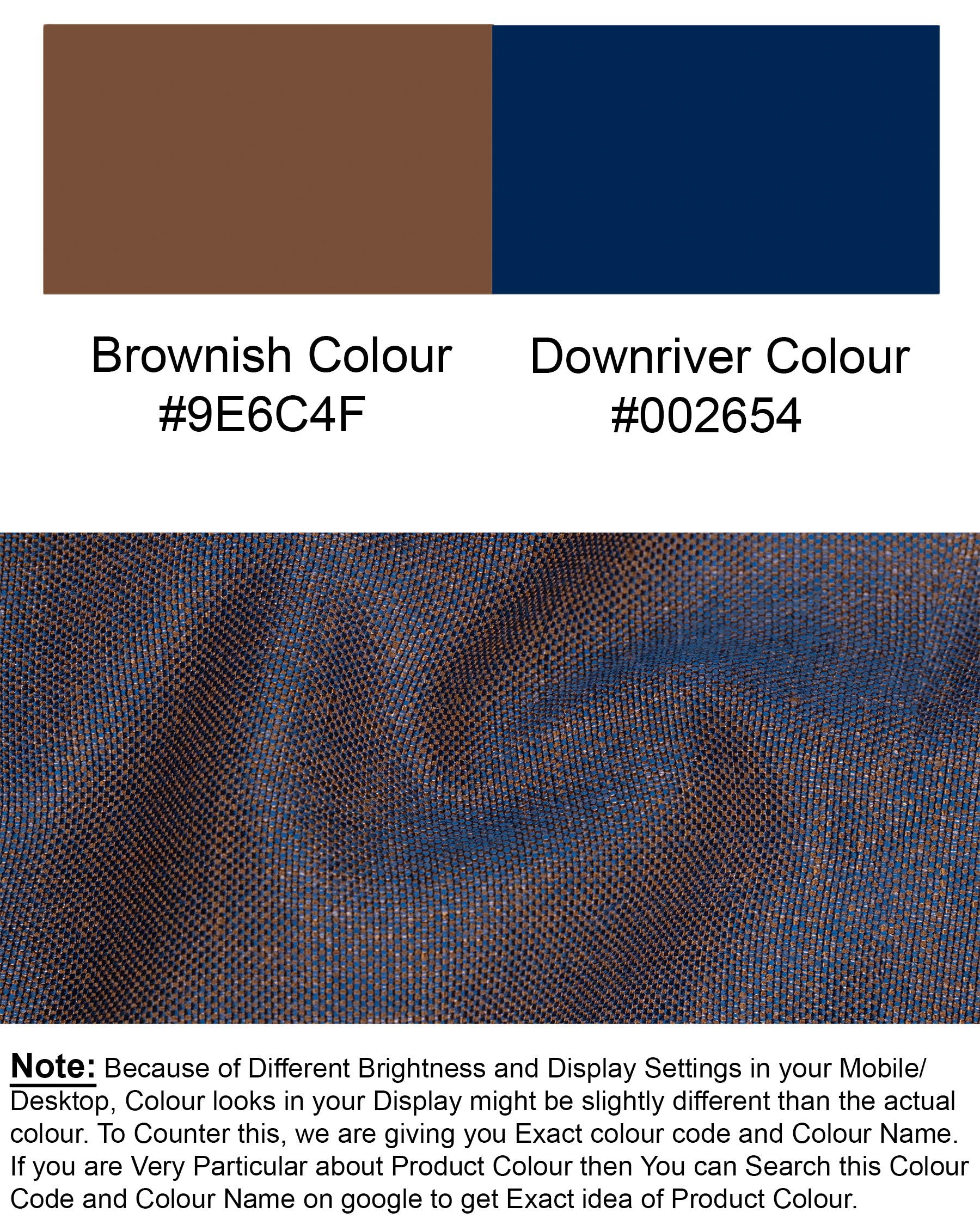 Brownish with Downriver Blue Two Tone Waistcoat