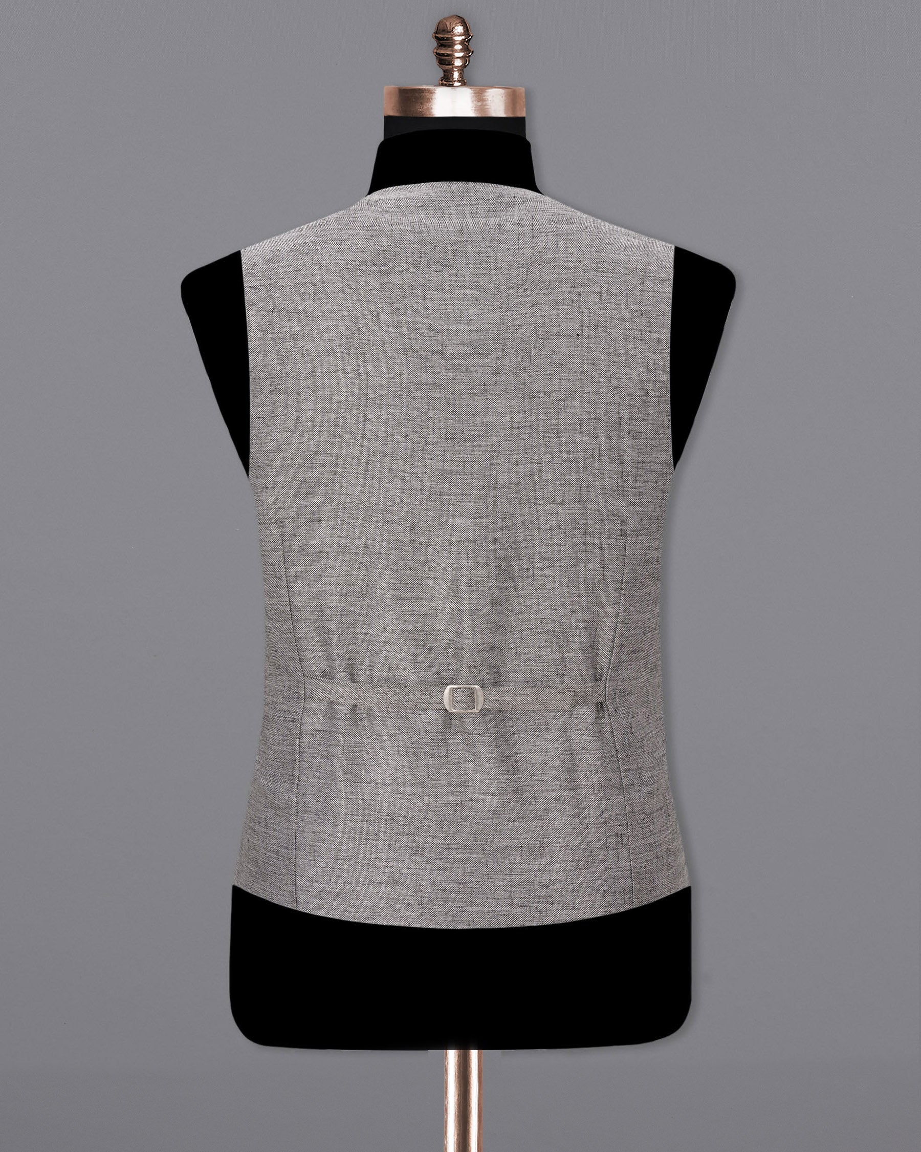 Spun Parl Gray Textured Waistcoat