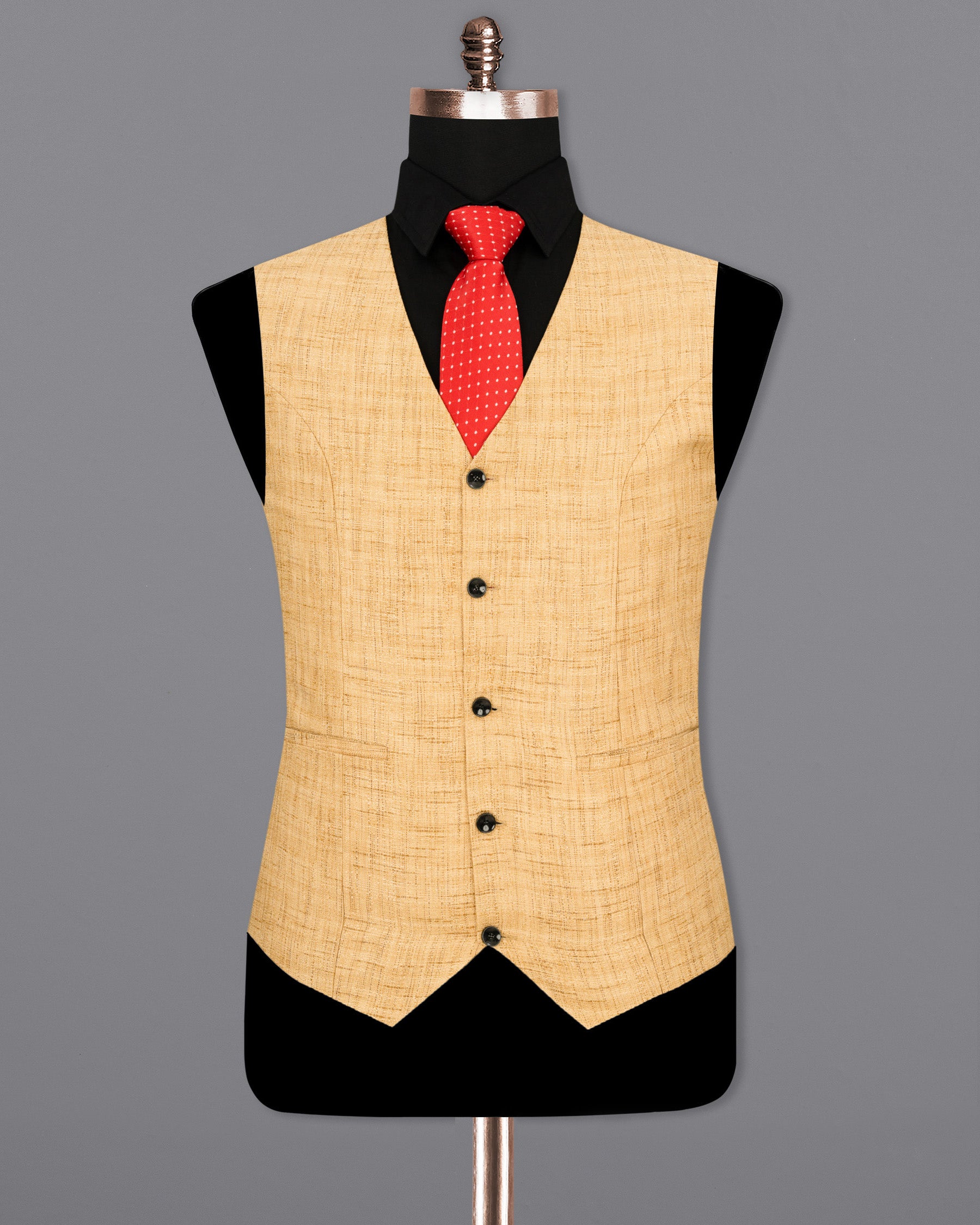 Corvette Brown Textured Waistcoat