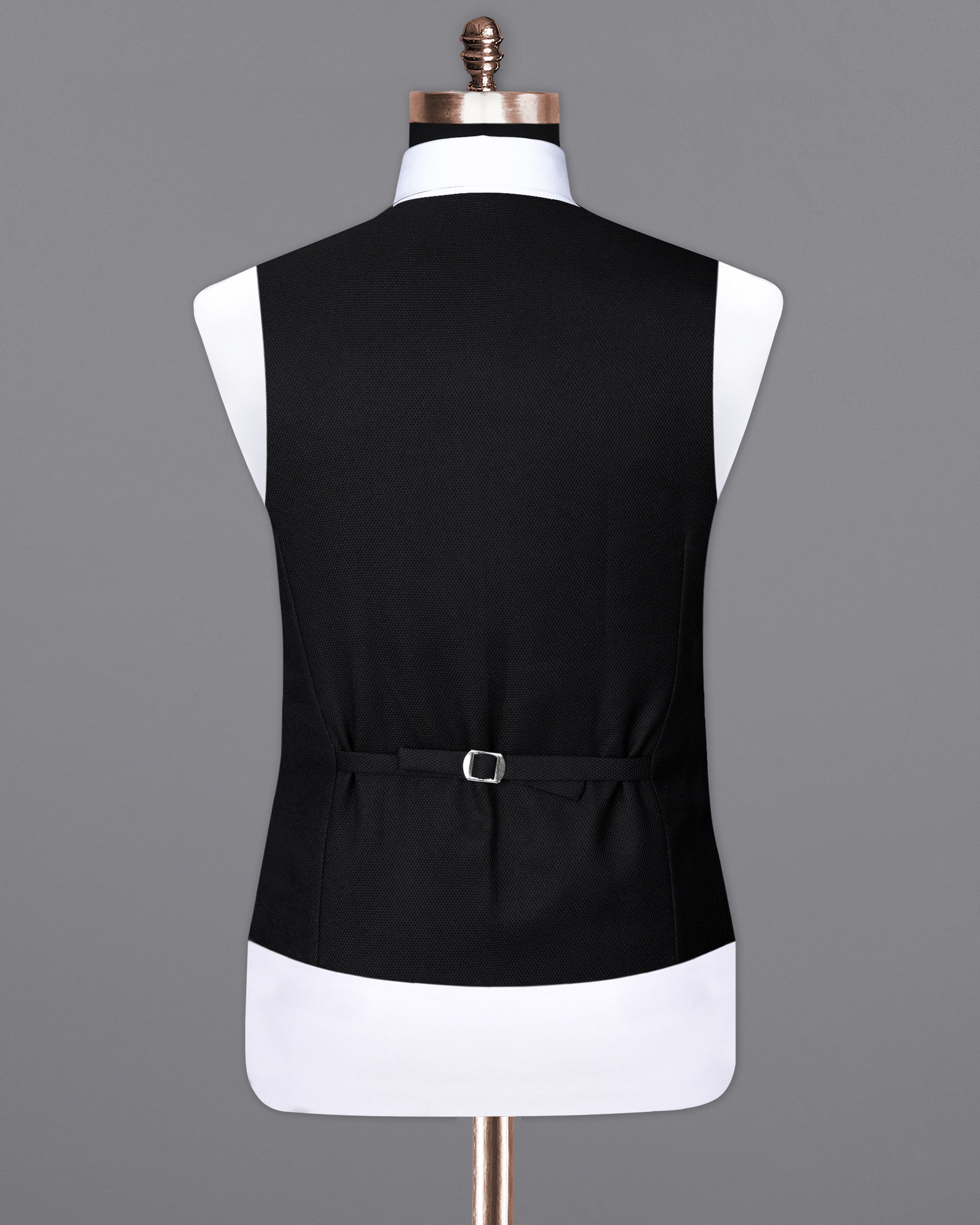 Jet Black Micro Textured Sports Waistcoat  V1669-36, V1669-38, V1669-40, V1669-42, V1669-44, V1669-46, V1669-48, V1669-50, V1669-52, V1669-54, V1669-56, V1669-58, V1669-60