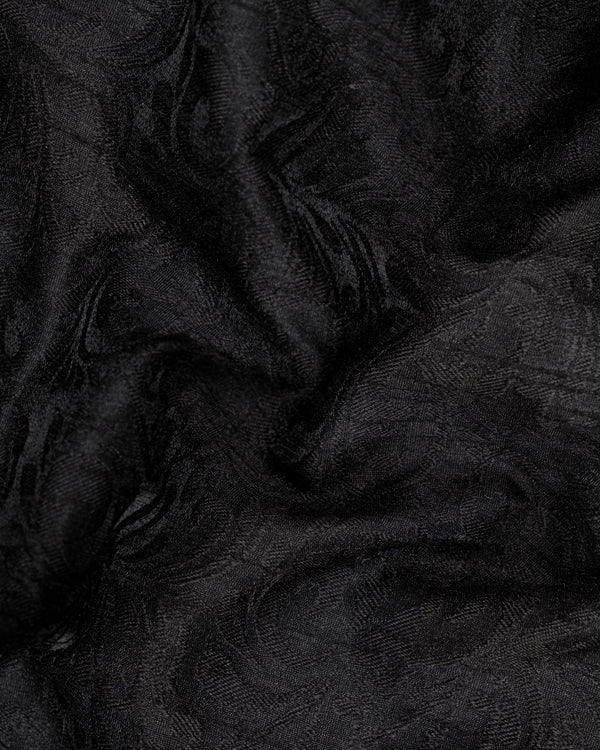 Jet Black Subtle velvet Jacquard Textured Waistcoat V1676-36, V1676-38, V1676-40, V1676-42, V1676-44, V1676-46, V1676-48, V1676-50, V1676-52, V1676-54, V1676-56, V1676-58, V1676-60