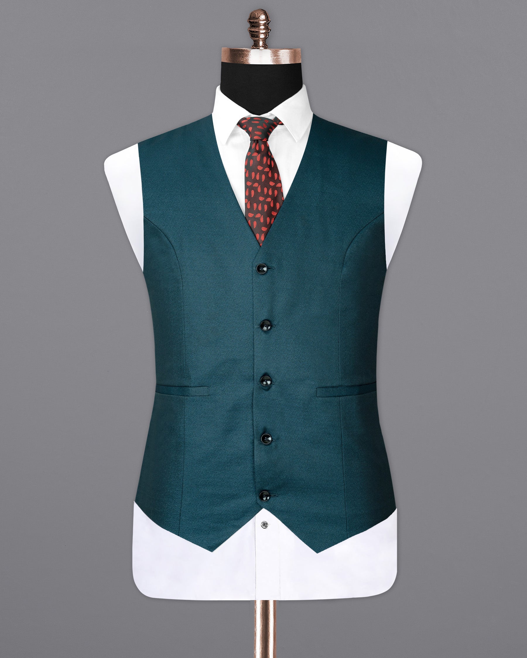 Cyprus Green Textured Waistcoat V1682-36, V1682-38, V1682-40, V1682-42, V1682-44, V1682-46, V1682-48, V1682-50, V1682-52, V1682-54, V1682-56, V1682-58, V1682-60