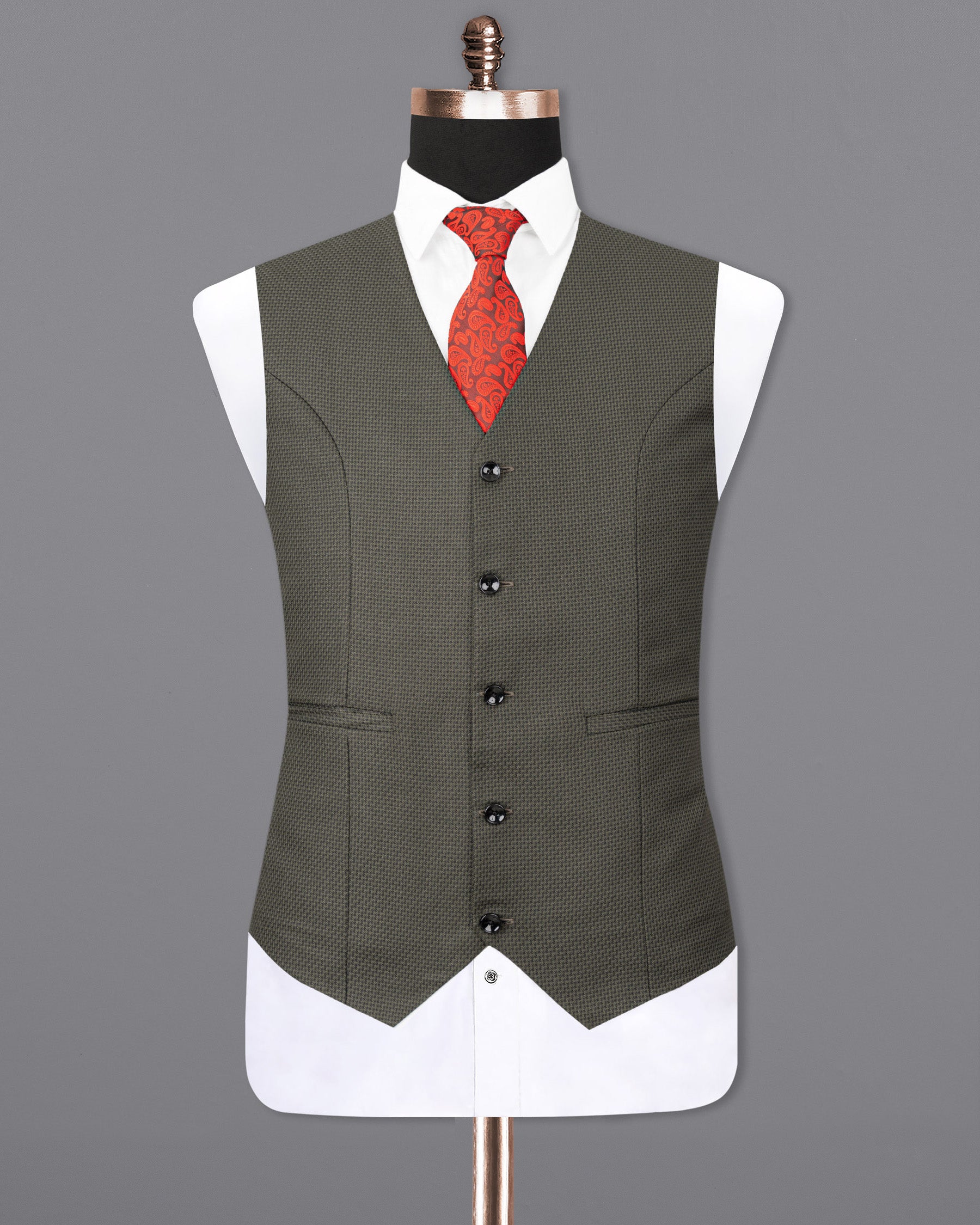 Baltic Sea Rhombus Textured Waistcoat