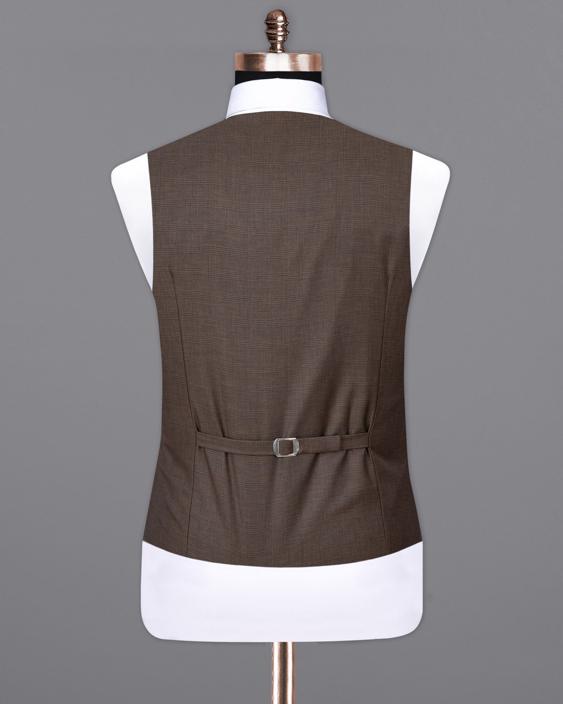 Irish Coffee Brown Plaid Waistcoat