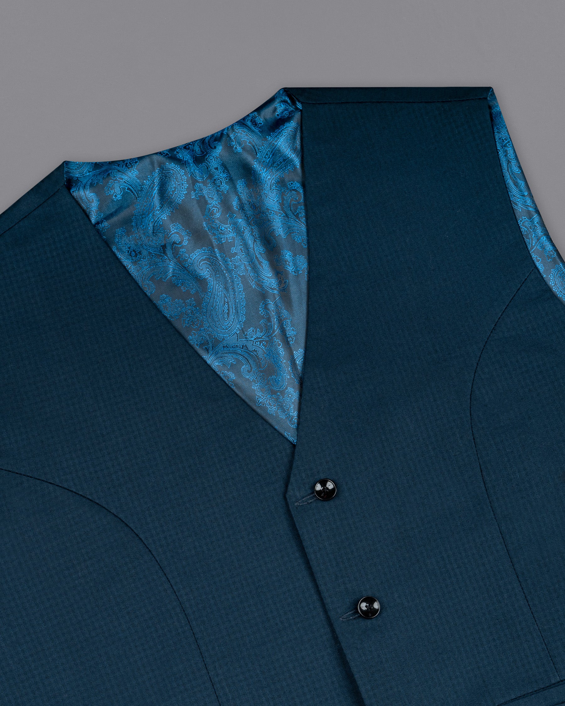 Mirage Blue Checkered Waistcoat