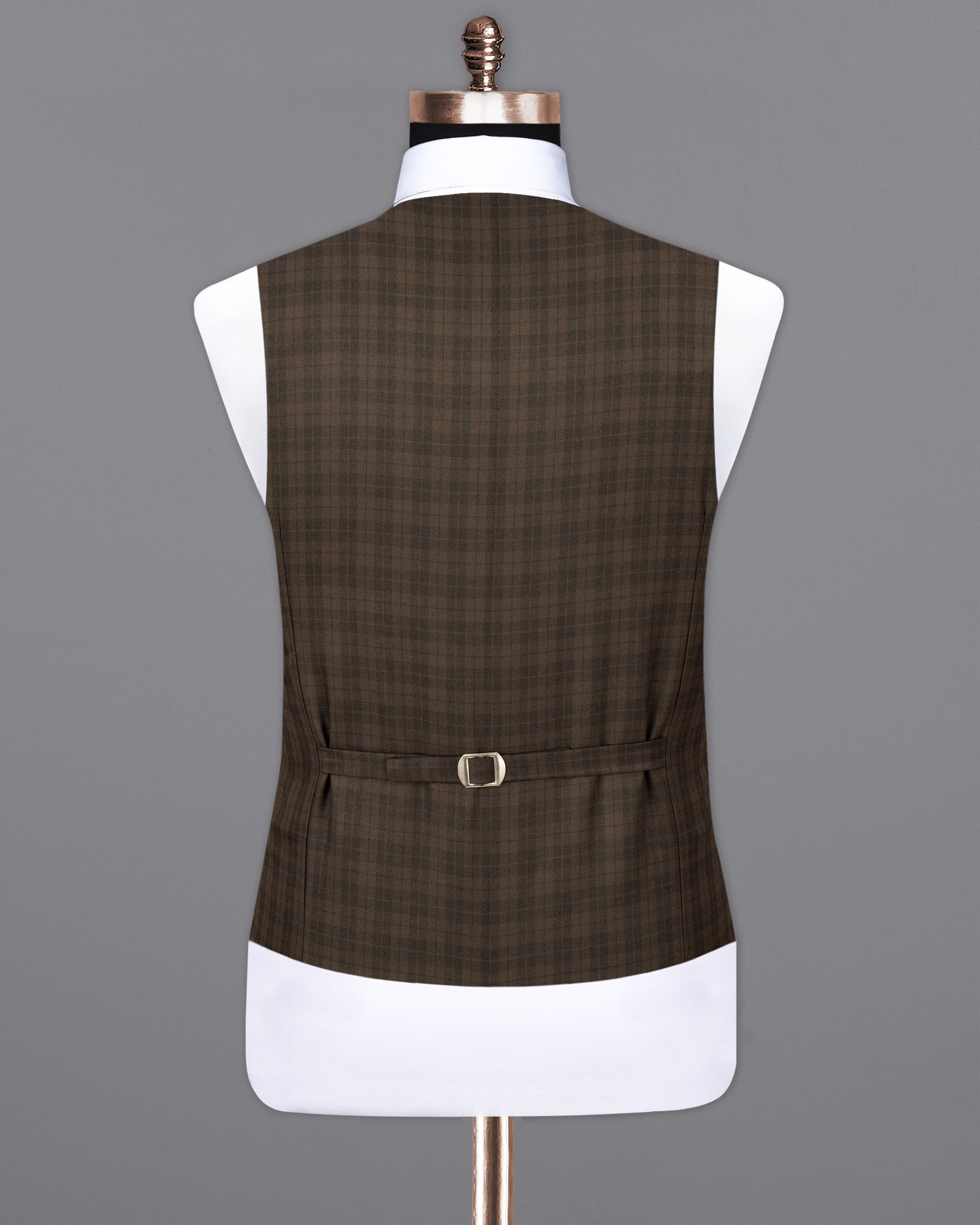 Armadillo Brown Plaid Waistcoat