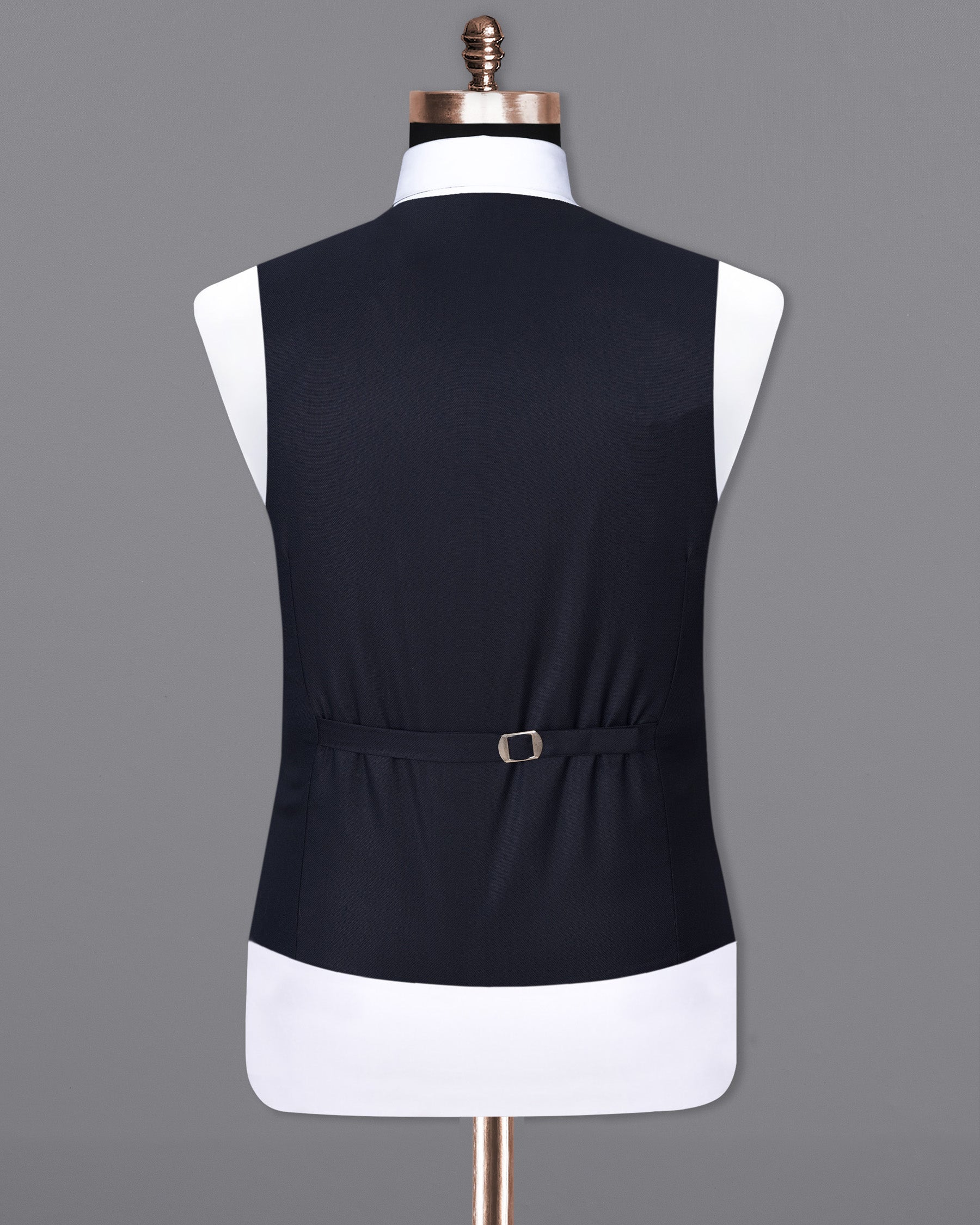 Ebony Clay Blue textured Waistcoat