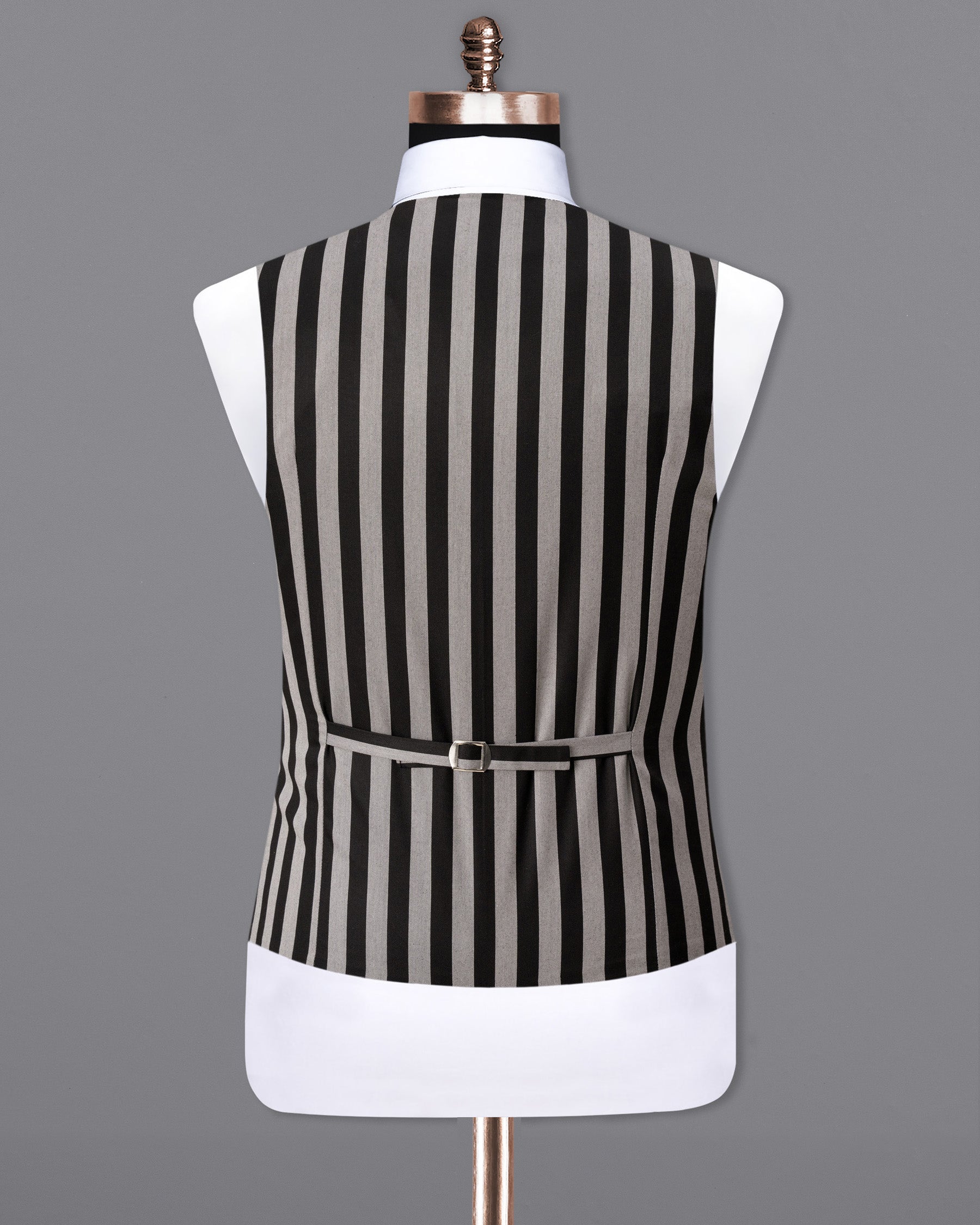 Nobel Grey with Black Striped Waistcoat