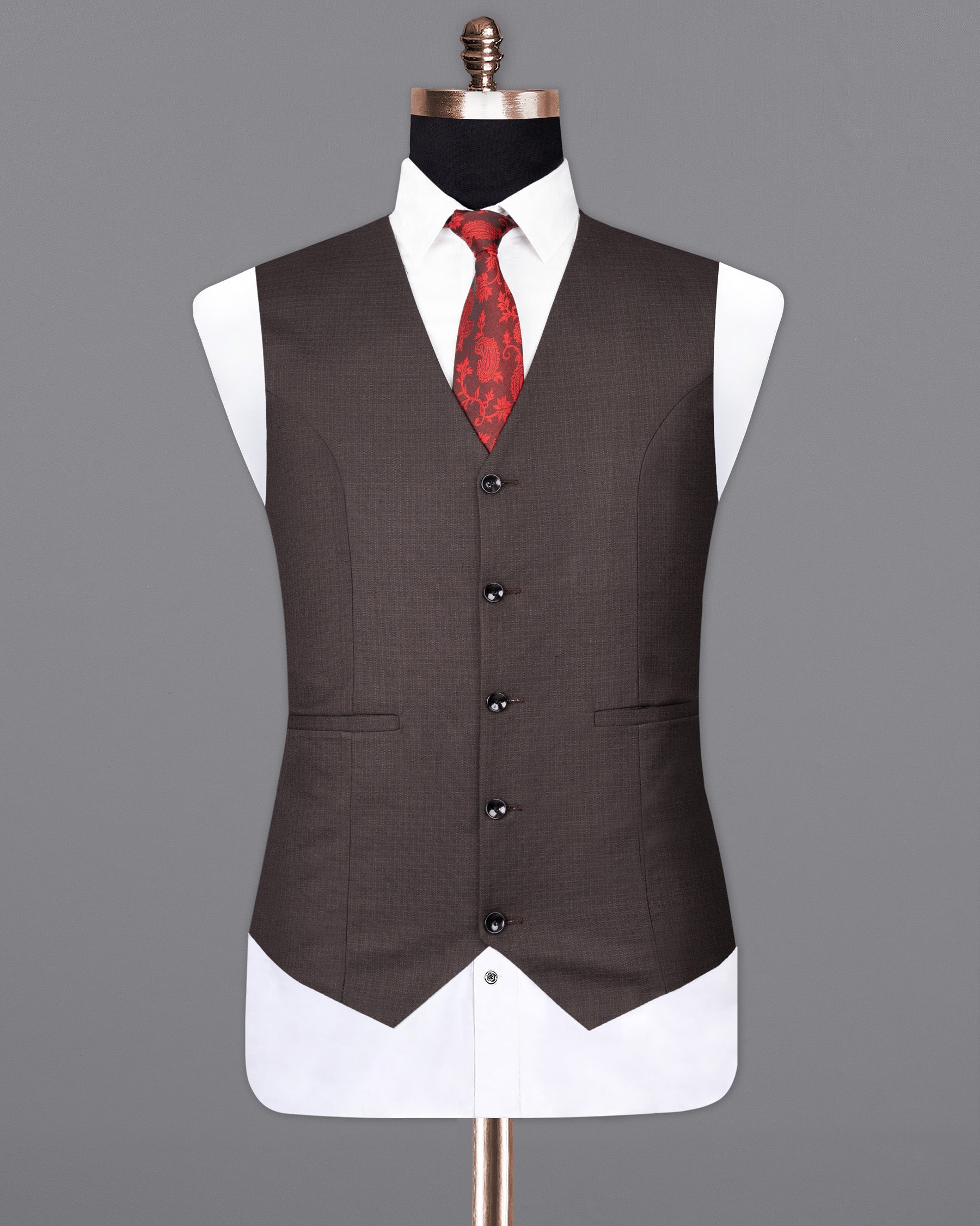 Masala Brown Waistcoat V1838-36, V1838-38, V1838-40, V1838-42, V1838-44, V1838-46, V1838-48, V1838-50, V1838-52, V1838-54, V1838-56, V1838-58, V1838-60