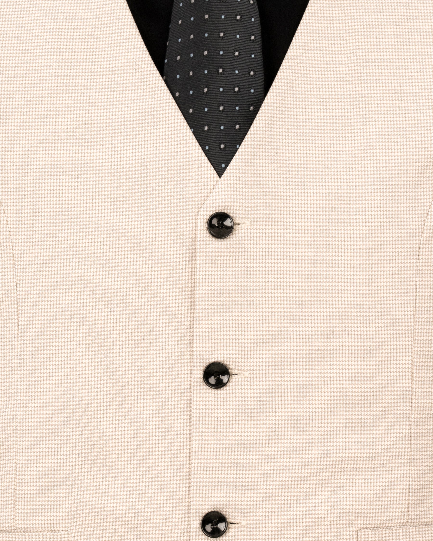 Parchment Cream Houndstooth Waistcoat