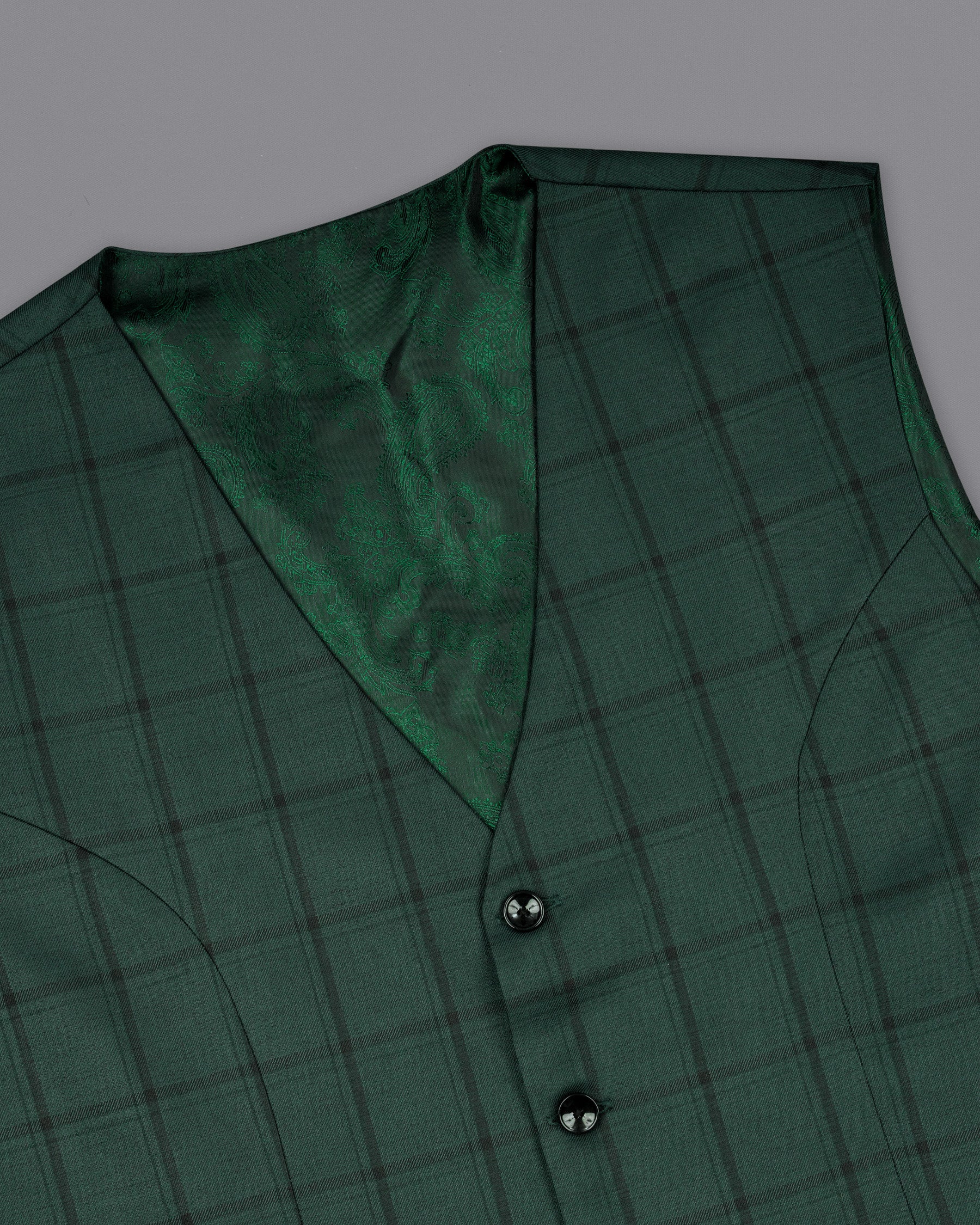 Plantation Green Windowpane Waistcoat V1858-36, V1858-38, V1858-40, V1858-42, V1858-44, V1858-46, V1858-48, V1858-50, V1858-52, V1858-54, V1858-56, V1858-58, V1858-60