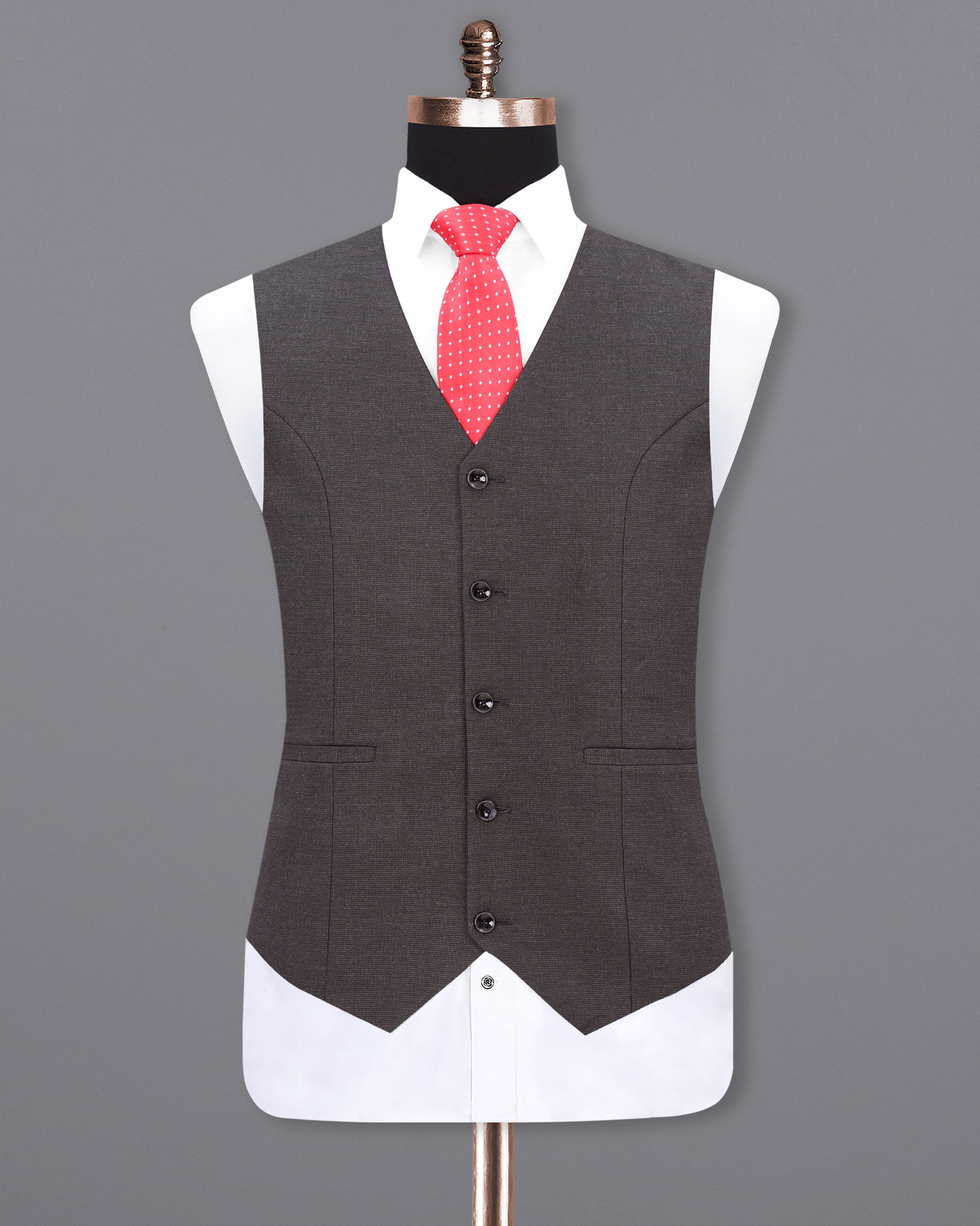 Iridium Gray Textured Waistcoat V1868-36, V1868-38, V1868-40, V1868-42, V1868-44, V1868-46, V1868-48, V1868-50, V1868-52, V1868-54, V1868-56, V1868-58, V1868-60