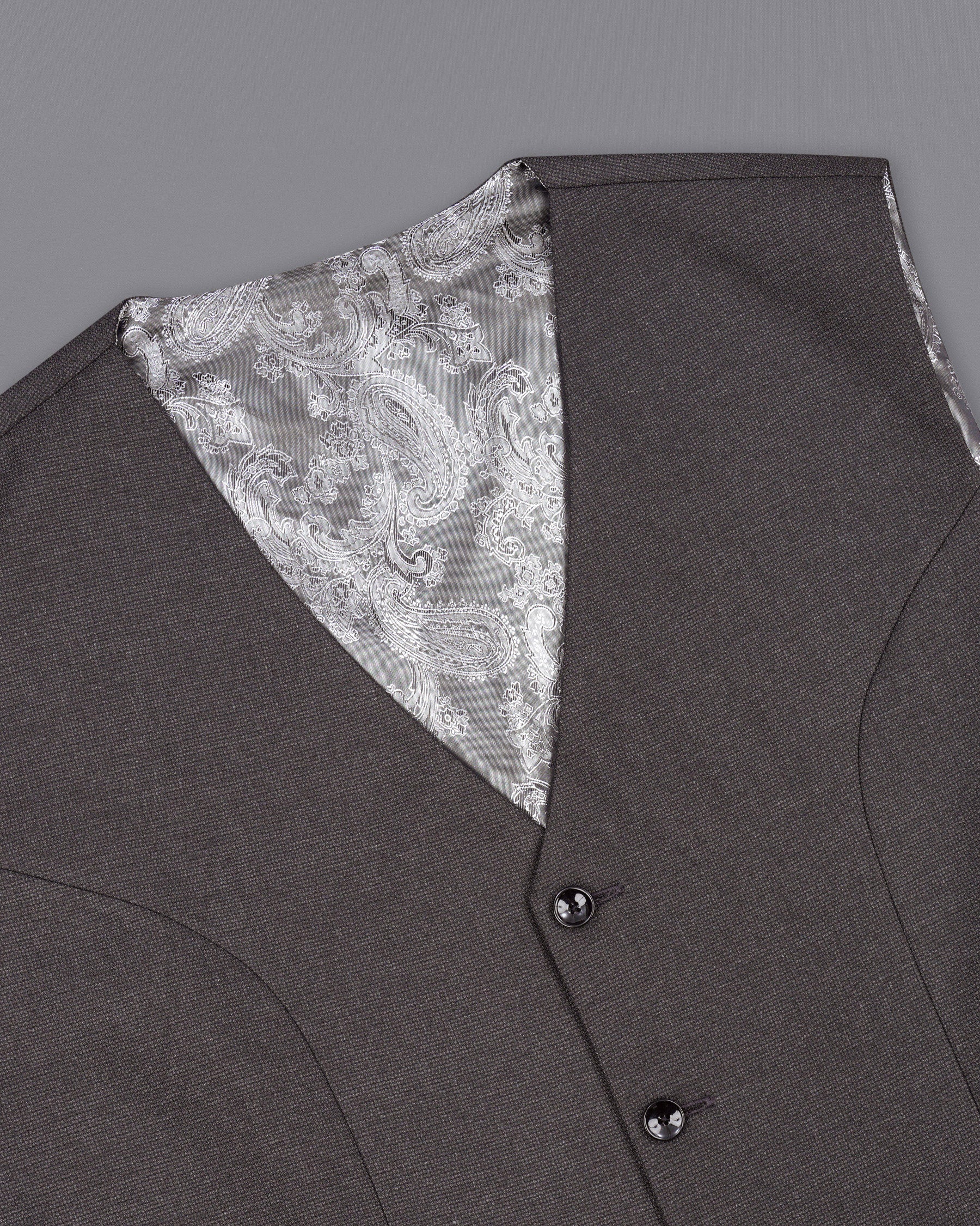 Iridium Gray Textured Waistcoat V1868-36, V1868-38, V1868-40, V1868-42, V1868-44, V1868-46, V1868-48, V1868-50, V1868-52, V1868-54, V1868-56, V1868-58, V1868-60