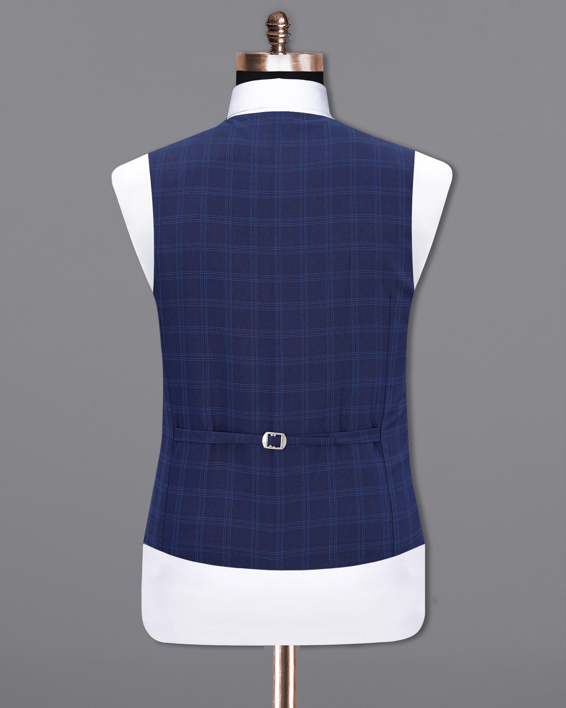 Tuna Blue Plaid Waistcoat V1878-36, V1878-38, V1878-40, V1878-42, V1878-44, V1878-46, V1878-48, V1878-50, V1878-52, V1878-54, V1878-56, V1878-58, V1878-60