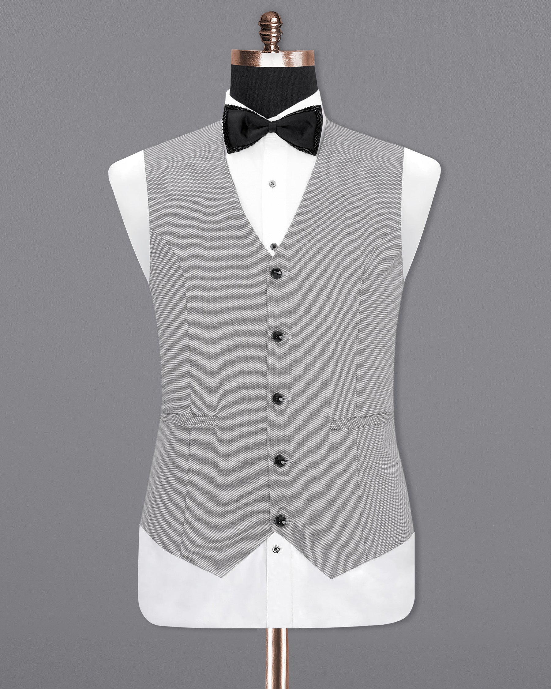 Ghost Grey Textured Waistcoat V1879-36, V1879-38, V1879-40, V1879-42, V1879-44, V1879-46, V1879-48, V1879-50, V1879-52, V1879-54, V1879-56, V1879-58, V1879-60