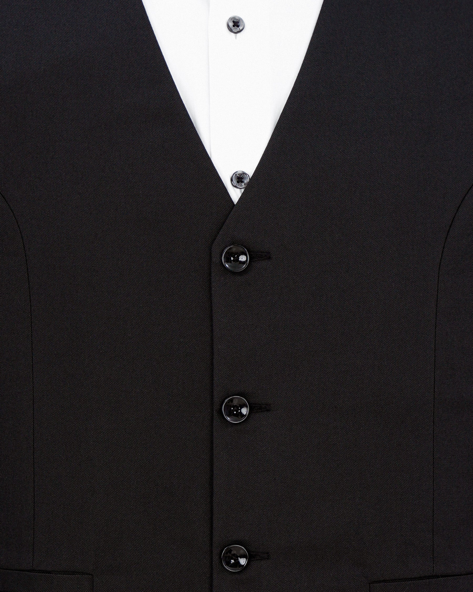 Jade Black Solid Waistcoat V1880-36, V1880-38, V1880-40, V1880-42, V1880-44, V1880-46, V1880-48, V1880-50, V1880-52, V1880-54, V1880-56, V1880-58, V1880-60