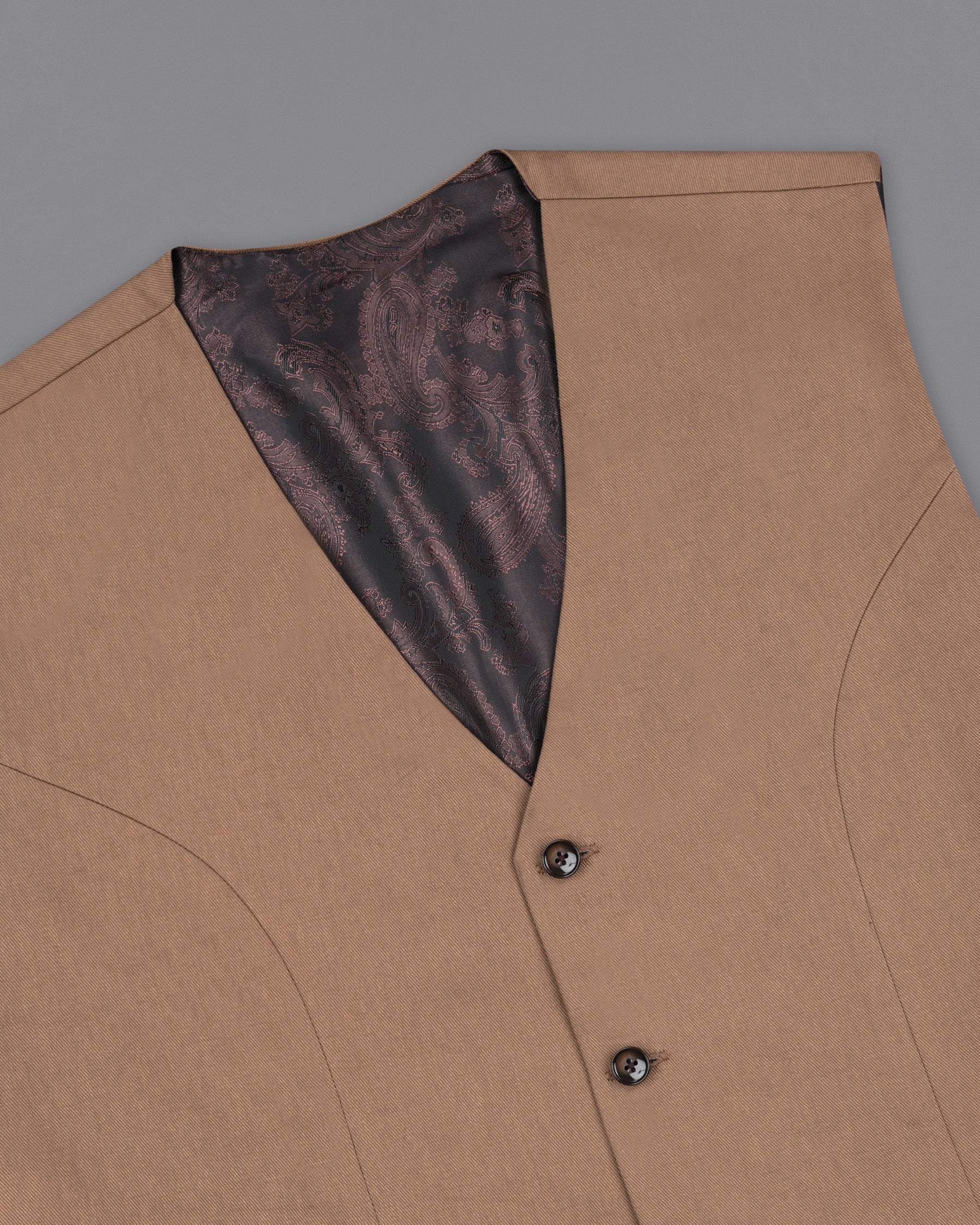 Dark Chestnut Brown Solid Waistcoat  V1904-36, V1904-38, V1904-40, V1904-42, V1904-44, V1904-46, V1904-48, V1904-50, V1904-52, V1904-54, V1904-56, V1904-58, V1904-60