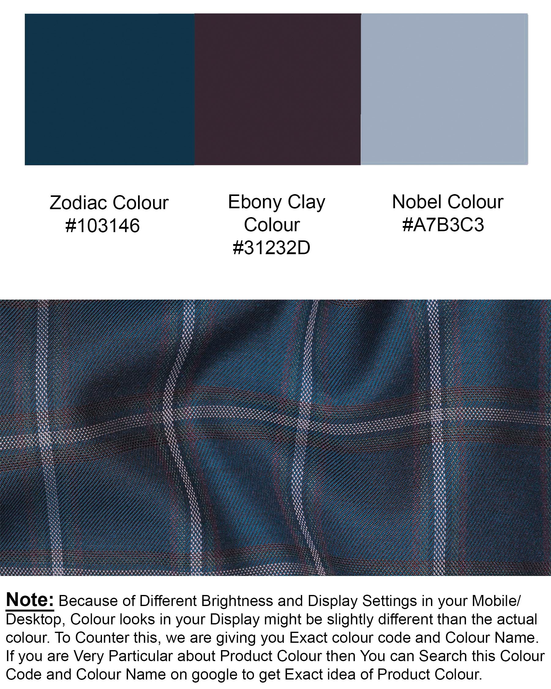 Zodiac Blue Plaid Waistcoat V1912-36, V1912-38, V1912-40, V1912-42, V1912-44, V1912-46, V1912-48, V1912-50, V1912-52, V1912-54, V1912-56, V1912-58, V1912-60