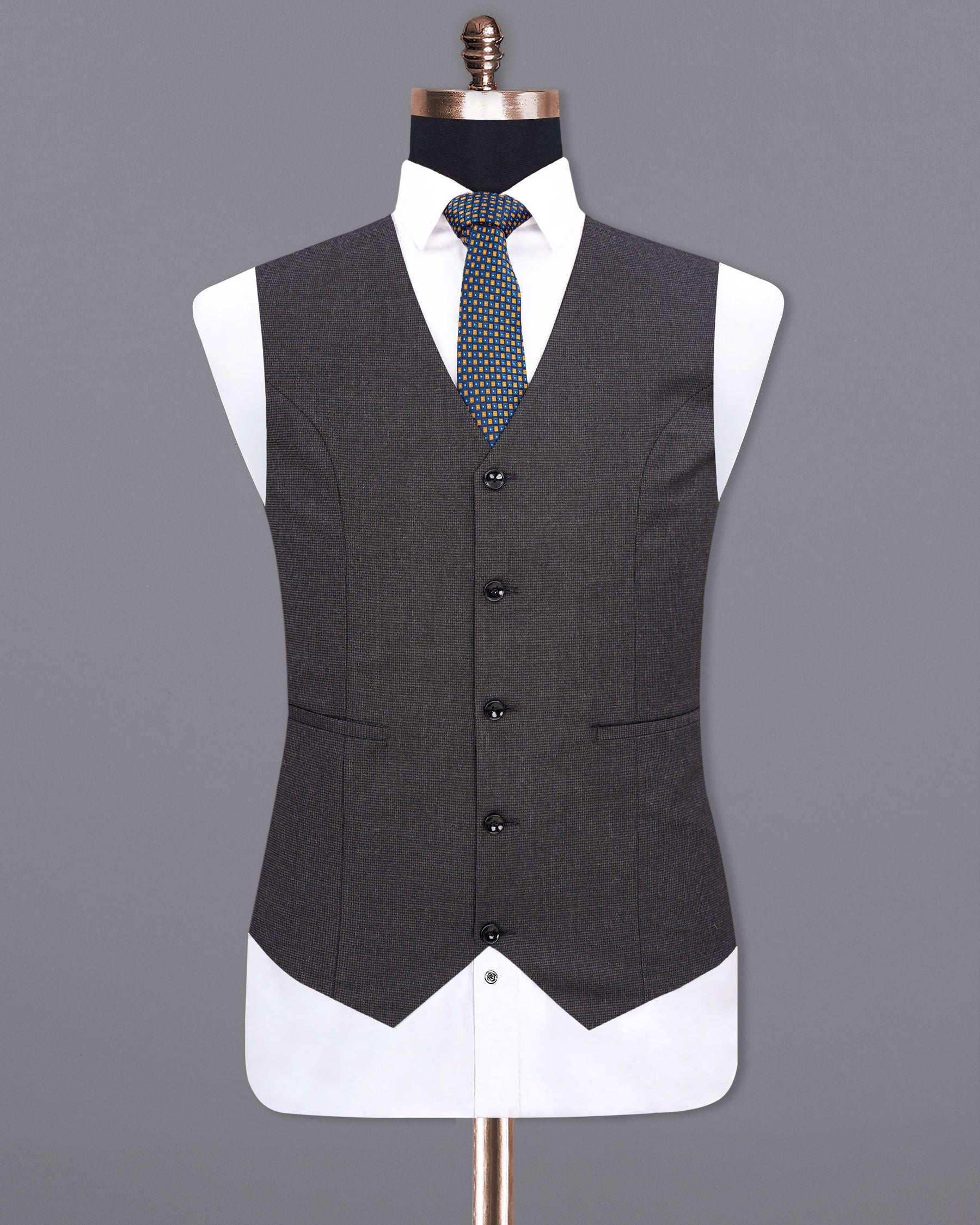 Grey textured waistcoat best sale