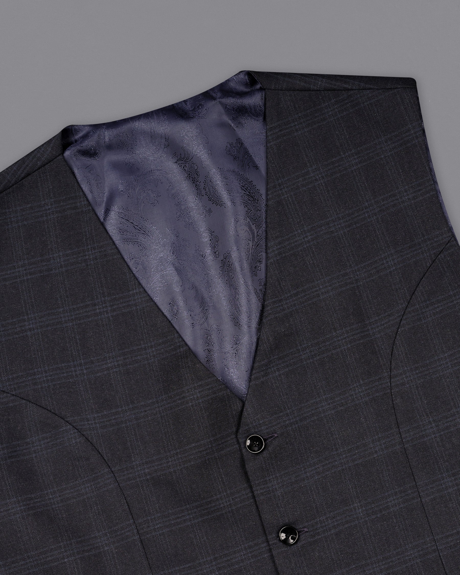 Mirage Gray Plaid Waistcoat V1951-36, V1951-38, V1951-40, V1951-42, V1951-44, V1951-46, V1951-48, V1951-50, V1951-52, V1951-54, V1951-56, V1951-58, V1951-60