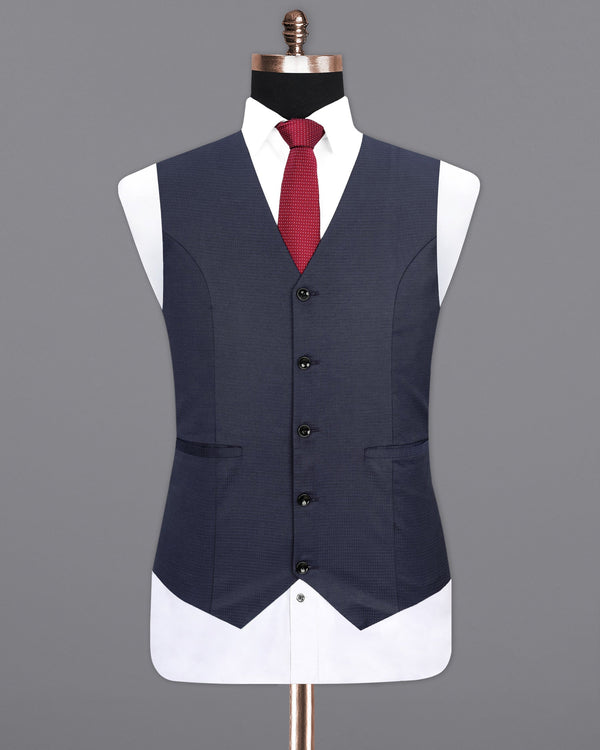 Tuna Navy Blue Micro Triangle Textured Waistcoat V1986-36, V1986-38, V1986-40, V1986-42, V1986-44, V1986-46, V1986-48, V1986-50, V1986-52, V1986-54, V1986-56, V1986-58, V1986-60