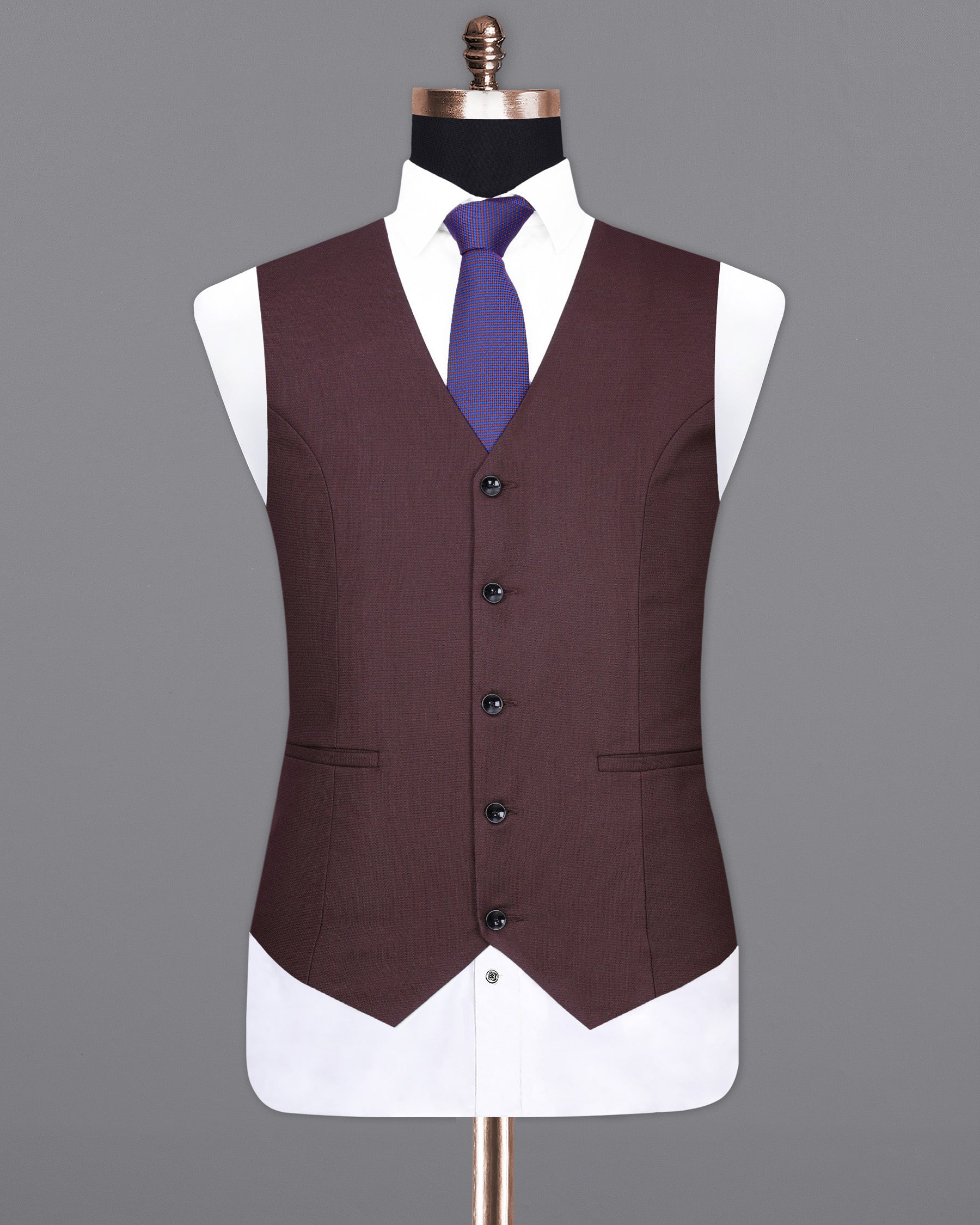 Taupe Maroon Textured  Waistcoat V2008-36, V2008-38, V2008-40, V2008-42, V2008-44, V2008-46, V2008-48, V2008-50, V2008-52, V2008-54, V2008-56, V2008-58, V2008-60