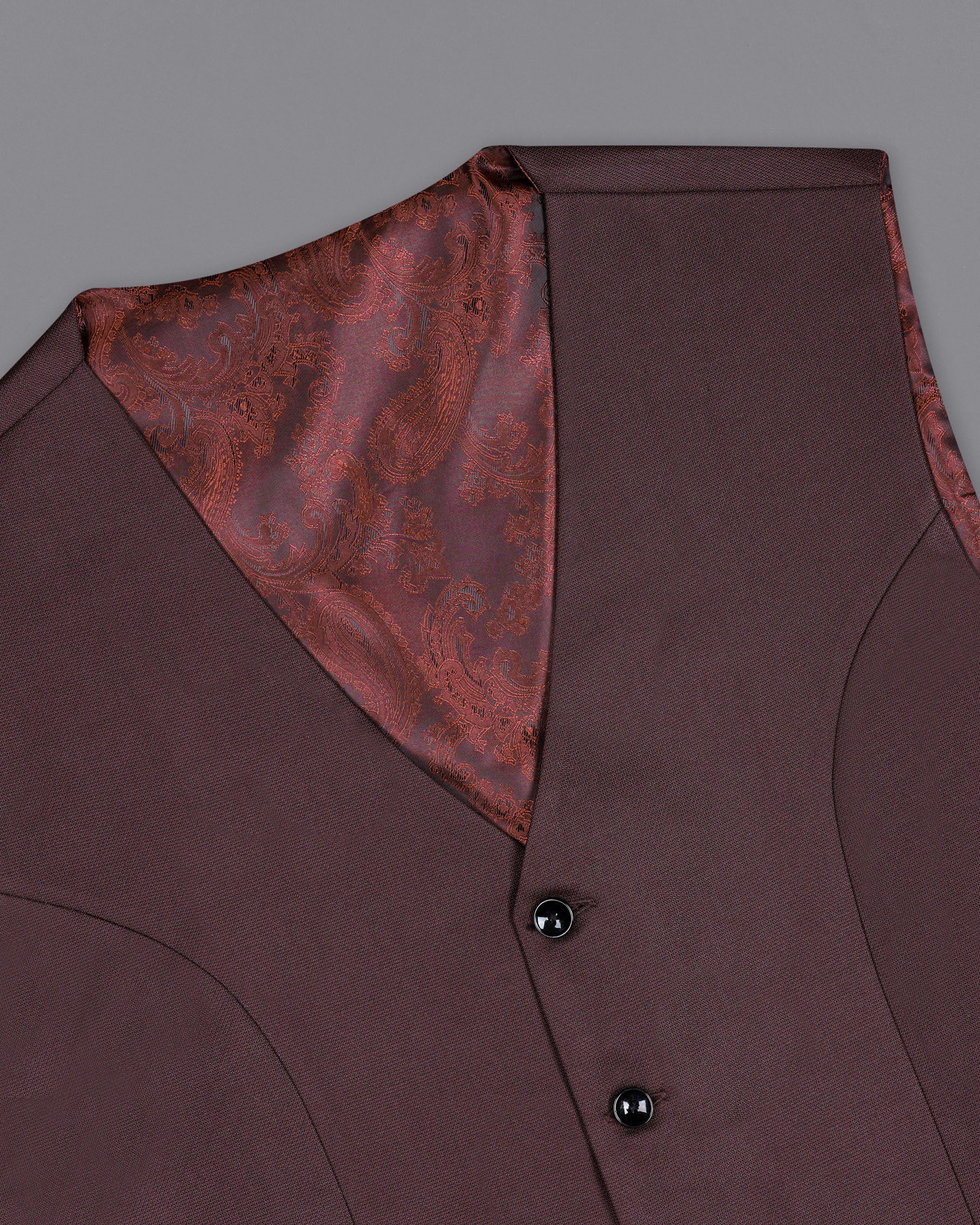 Taupe Maroon Textured  Waistcoat V2008-36, V2008-38, V2008-40, V2008-42, V2008-44, V2008-46, V2008-48, V2008-50, V2008-52, V2008-54, V2008-56, V2008-58, V2008-60