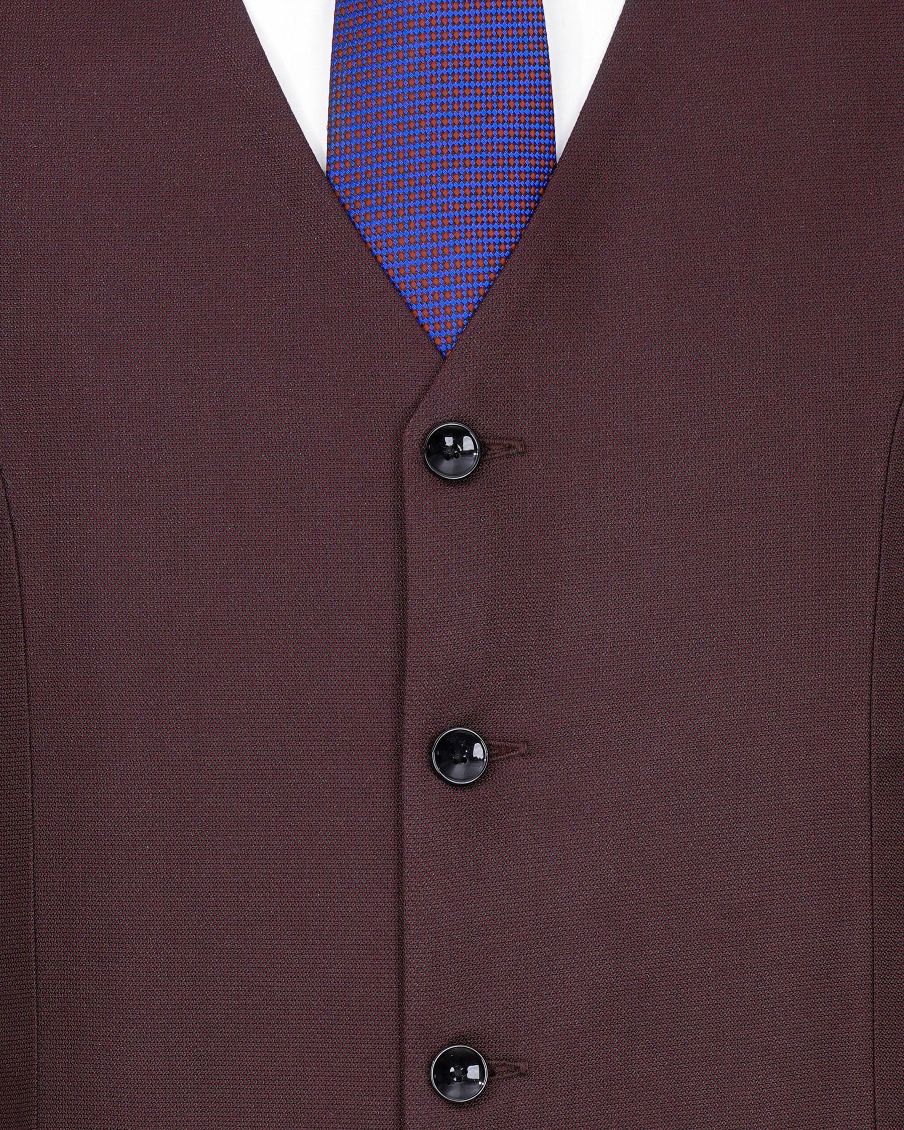 Taupe Maroon Textured  Waistcoat V2008-36, V2008-38, V2008-40, V2008-42, V2008-44, V2008-46, V2008-48, V2008-50, V2008-52, V2008-54, V2008-56, V2008-58, V2008-60