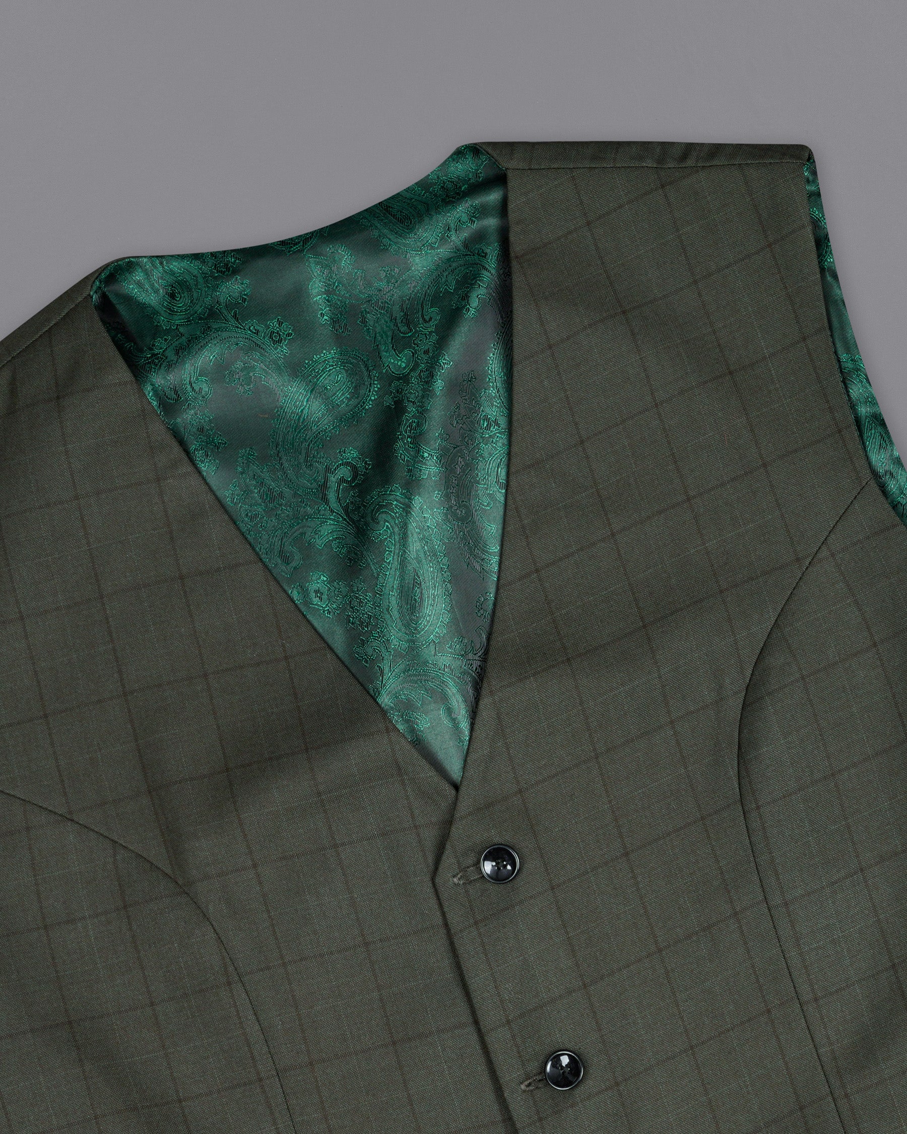 Tuatara Green Plaid Waistcoat V2012-36, V2012-38, V2012-40, V2012-42, V2012-44, V2012-46, V2012-48, V2012-50, V2012-52, V2012-54, V2012-56, V2012-58, V2012-60