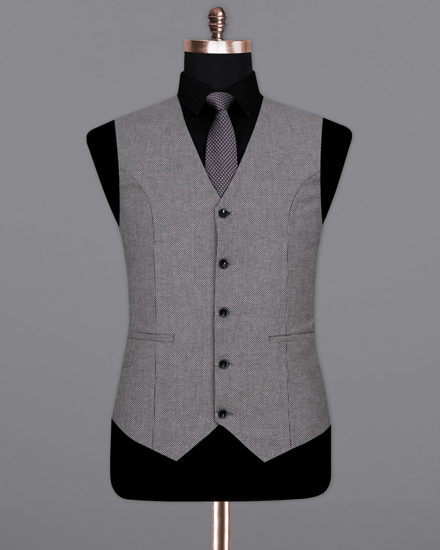 Pale Slate Gray and Black Premium Waistcoat V2021-36, V2021-38, V2021-40, V2021-42, V2021-44, V2021-46, V2021-48, V2021-50, V2021-52, V2021-54, V2021-56, V2021-58, V2021-60