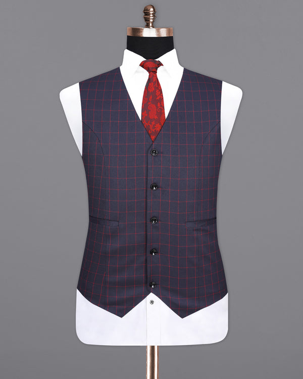 Charcoal Navy Blue Waistcoat V2027-36, V2027-38, V2027-40, V2027-42, V2027-44, V2027-46, V2027-48, V2027-50, V2027-52, V2027-54, V2027-56, V2027-58, V2027-60