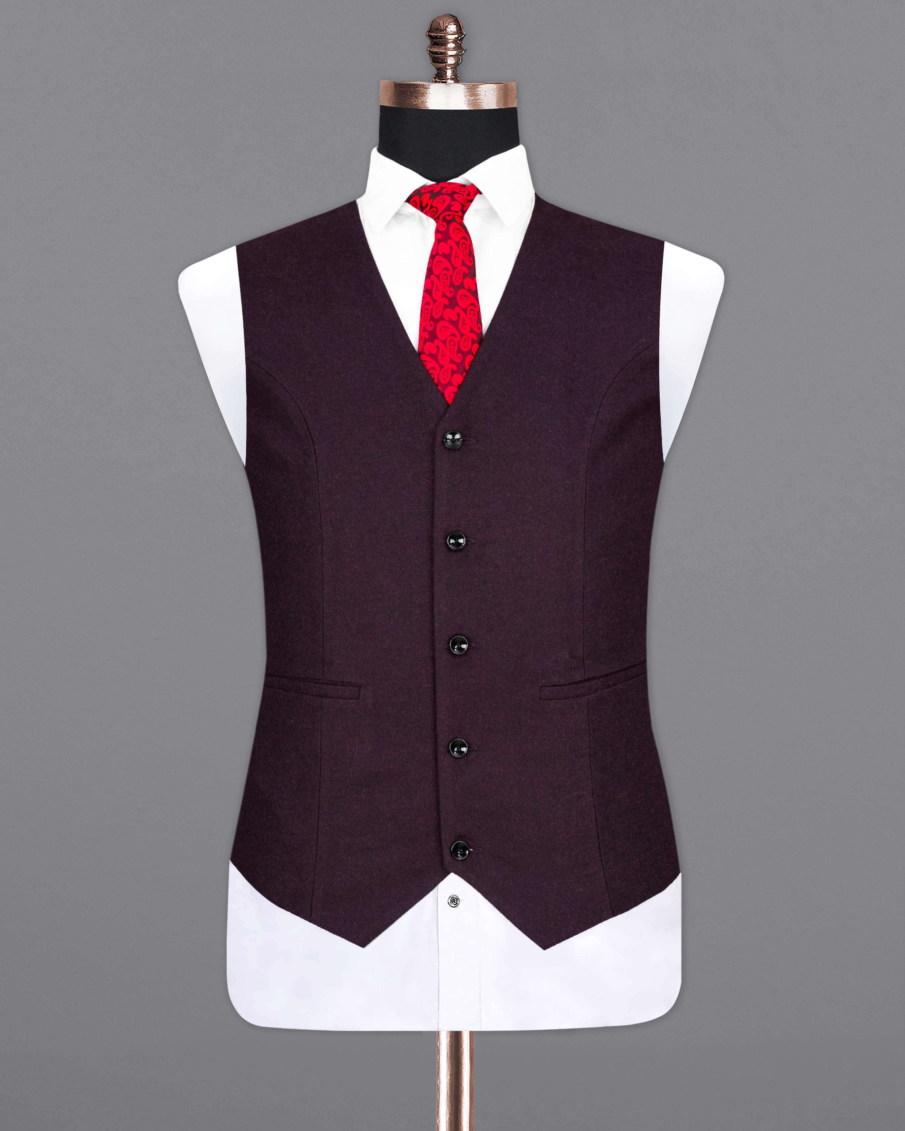 Toledo Wine Pure Wool Textured Waistcoat V2067-36, V2067-38, V2067-40, V2067-42, V2067-44, V2067-46, V2067-48, V2067-50, V2067-52, V2067-54, V2067-56, V2067-58, V2067-60