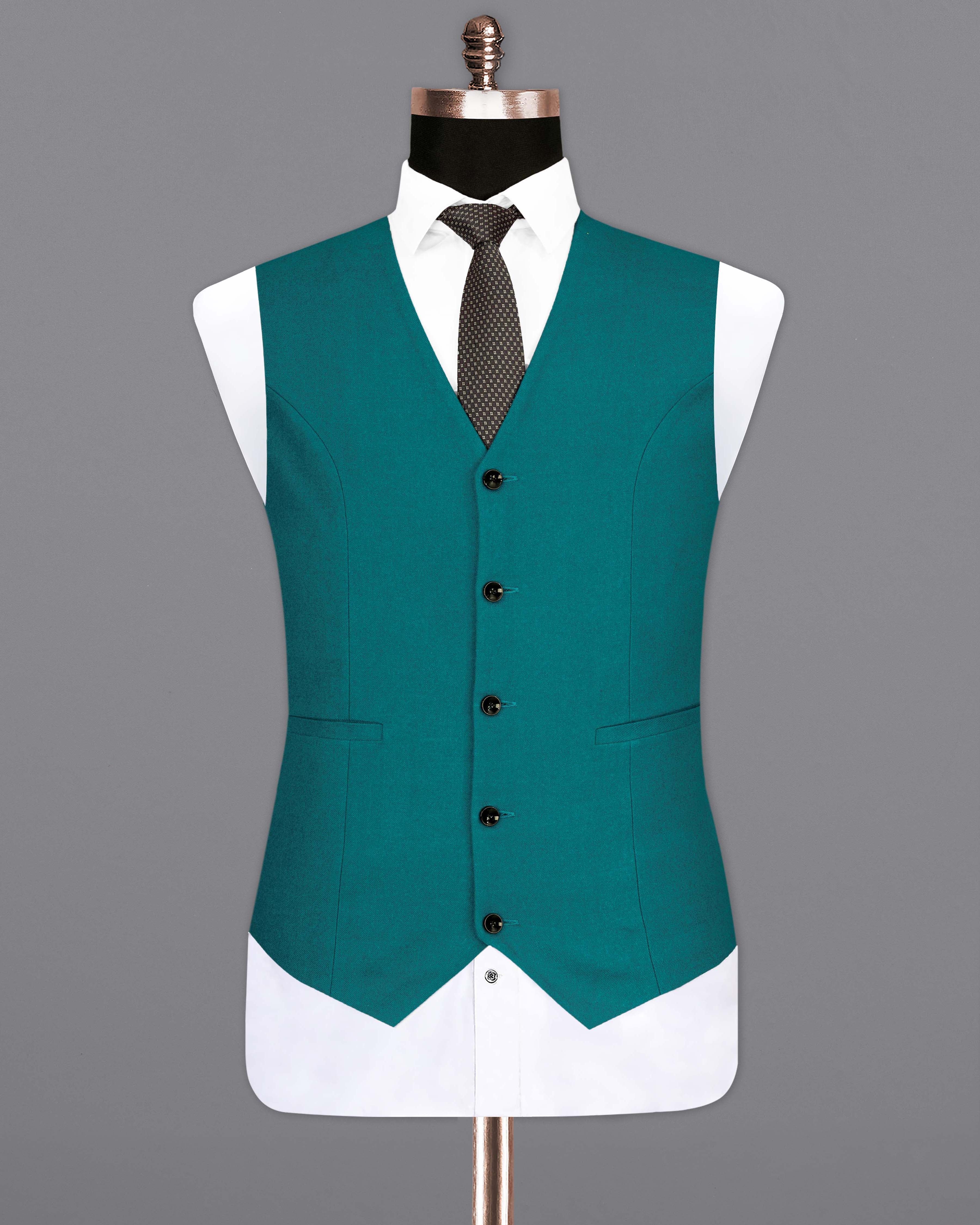 Turquoise Pure Wool Textured Waistcoat V2068-36, V2068-38, V2068-40, V2068-42, V2068-44, V2068-46, V2068-48, V2068-50, V2068-52, V2068-54, V2068-56, V2068-58, V2068-60