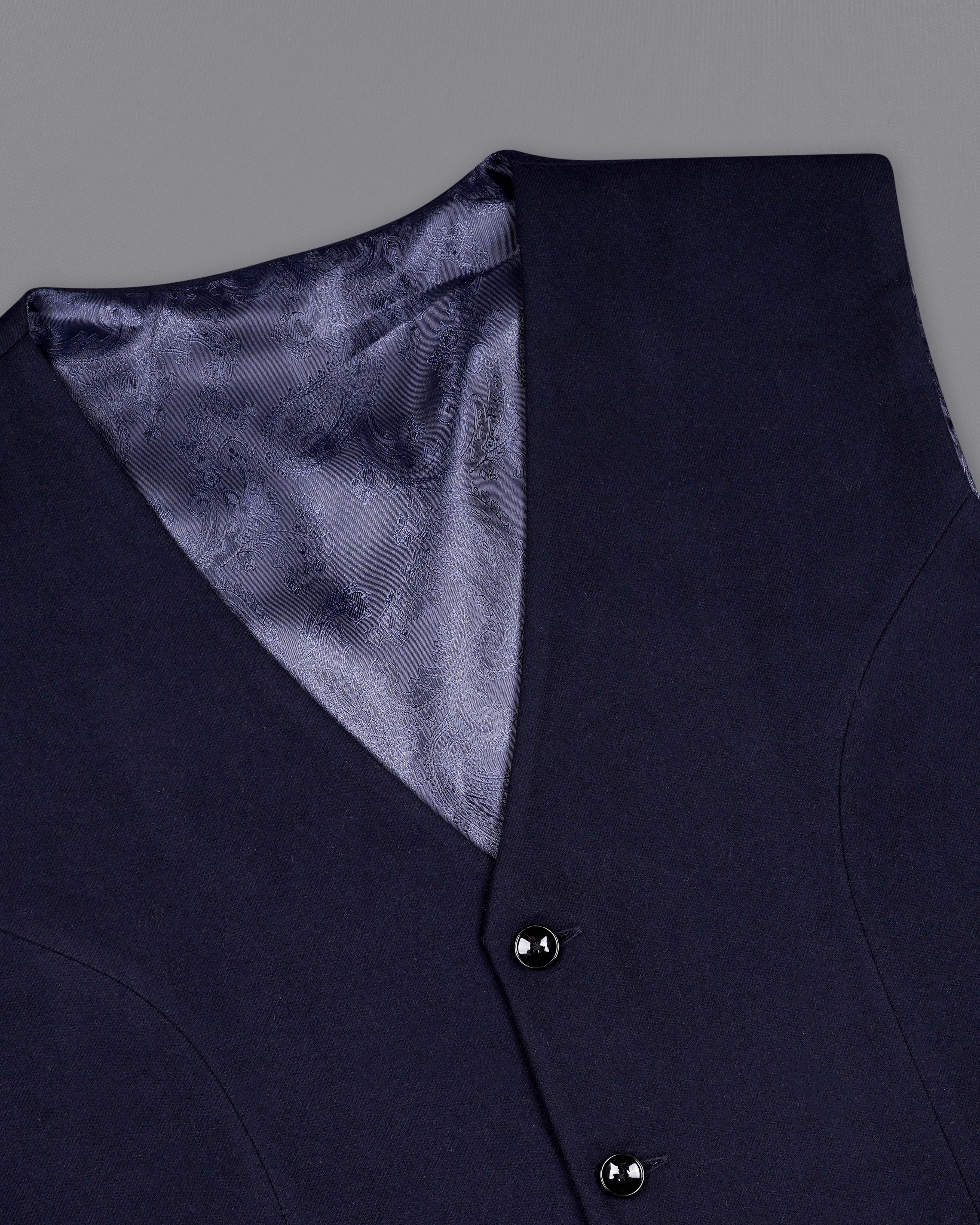 Mirage Blue Pure Wool Single Breasted Waistcoat V2071-36, V2071-38, V2071-40, V2071-42, V2071-44, V2071-46, V2071-48, V2071-50, V2071-52, V2071-54, V2071-56, V2071-58, V2071-60