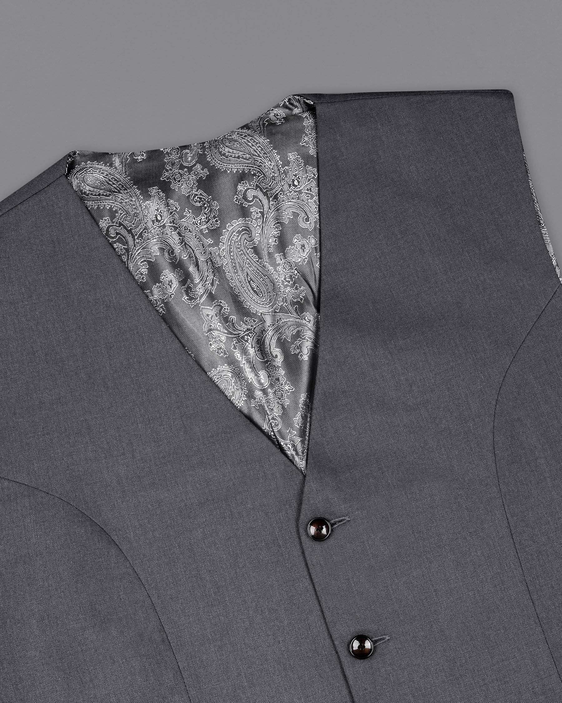 Wenge Gray Textured Waistcoat  V2091-36, V2091-38, V2091-40, V2091-42, V2091-44, V2091-46, V2091-48, V2091-50, V2091-52, V2091-54, V2091-56, V2091-58, V2091-60