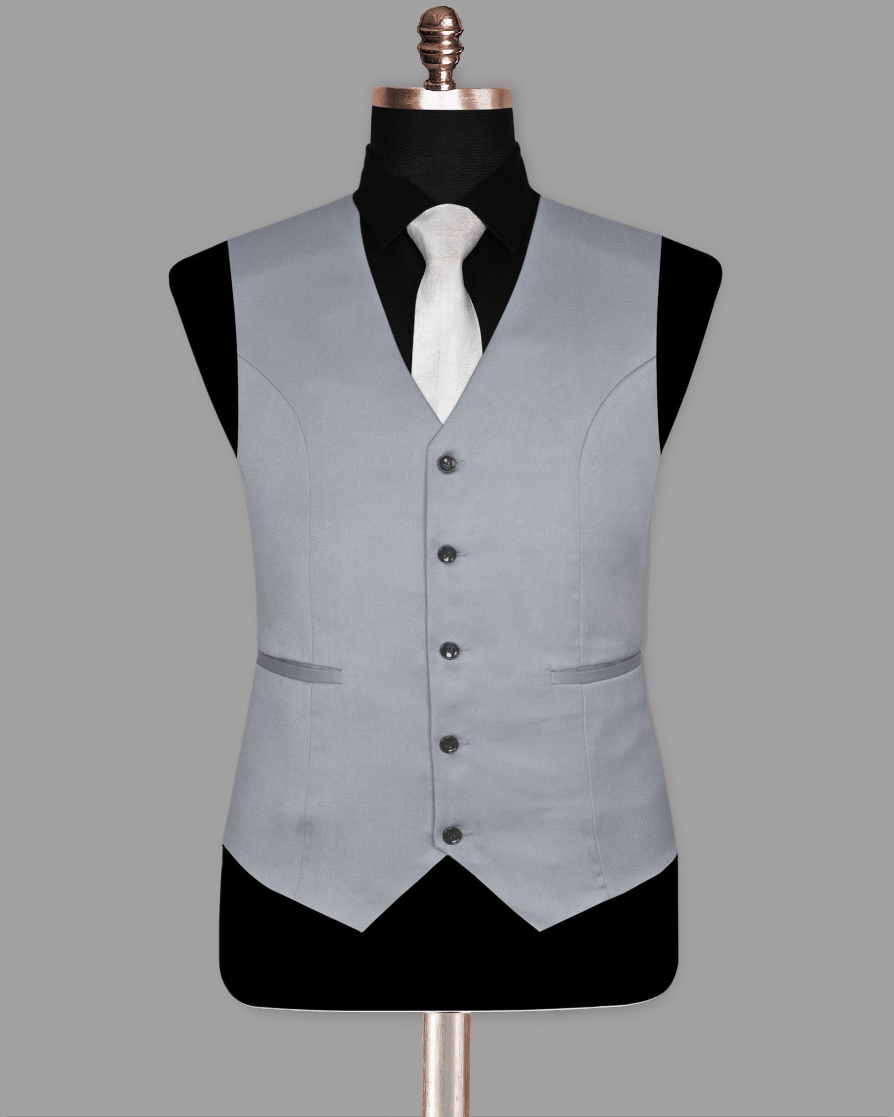 Light Grey Wool Blend  Waistcoat V210-38, V210-40, V210-36, V210-56, V210-58, V210-60, V210-42, V210-44, V210-46, V210-48, V210-50, V210-52, V210-54